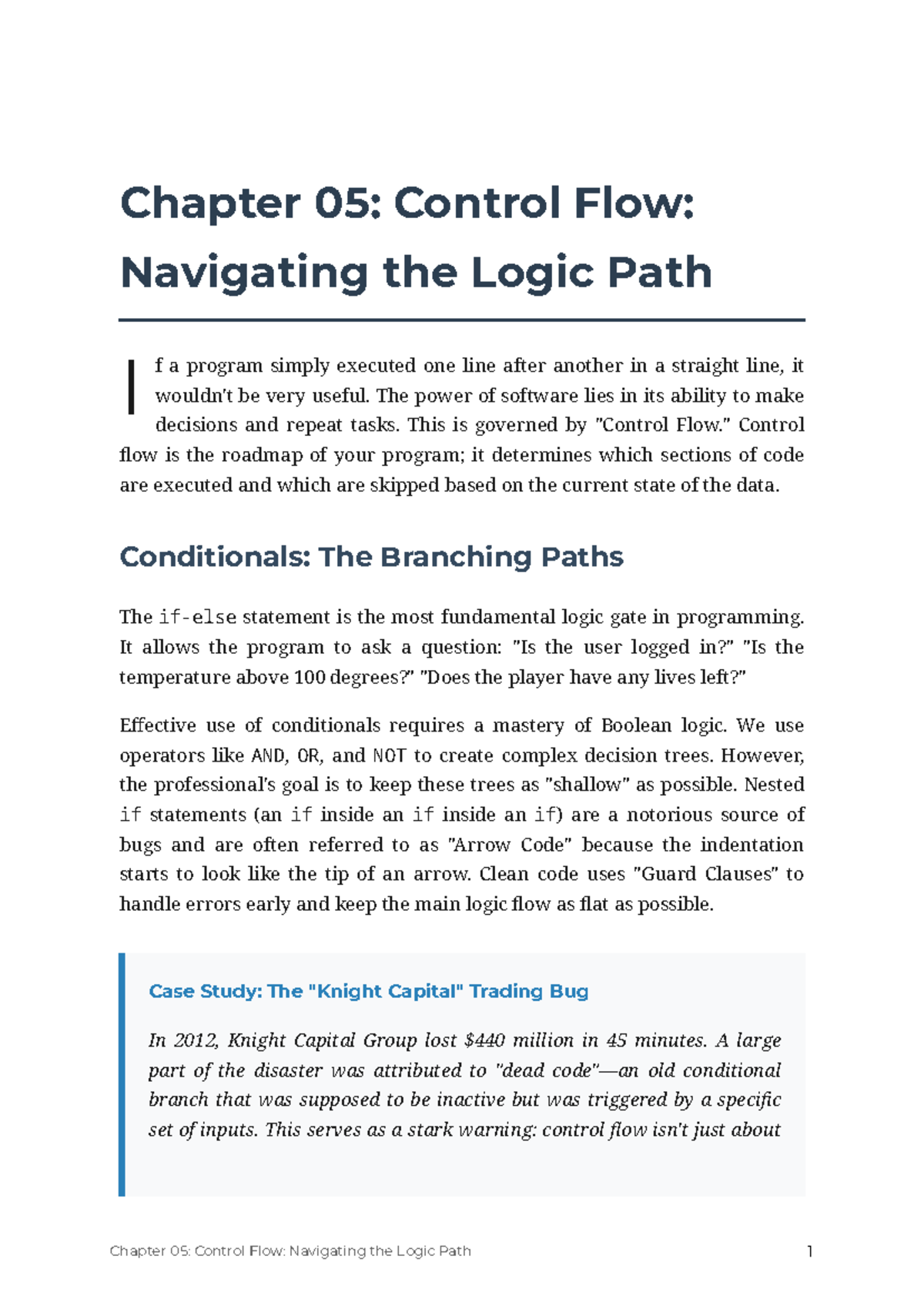 Chapter 05: Control Flow - Mastering Logic Paths in Programming - Studocu