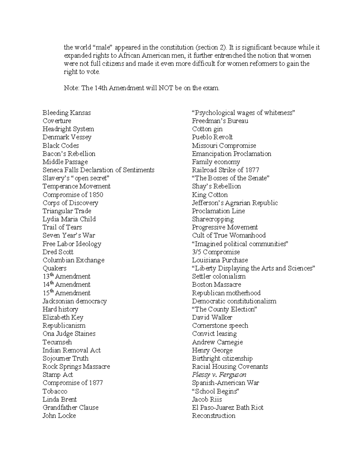 Exploring Key Events in U.S. History: A Study Guide (HIST 101) - Studocu
