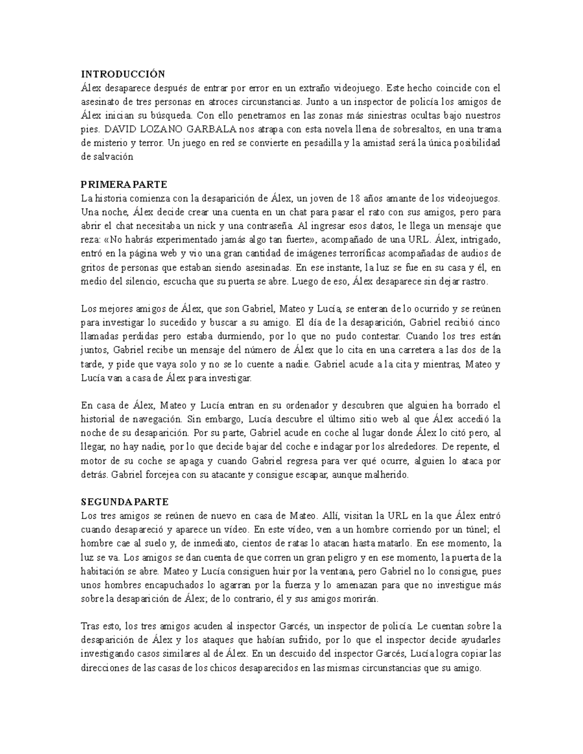Análisis y Resumen de "Resumen donde surgen las sombras" - Document Preview