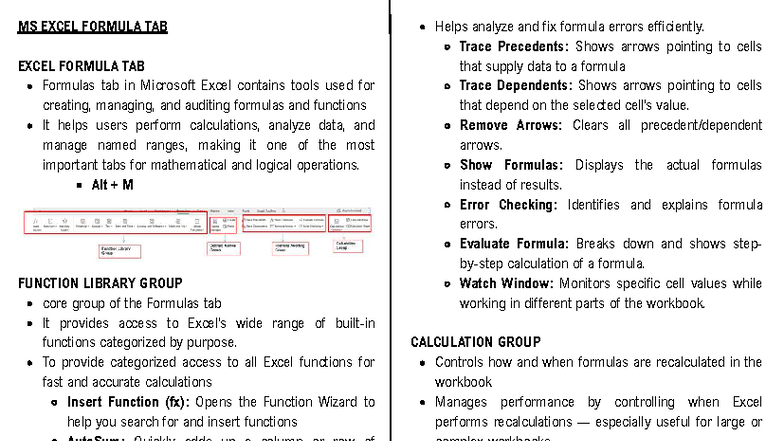 IT Chapter 9 - MS Excel Formula & Data Tab Overview - Studocu