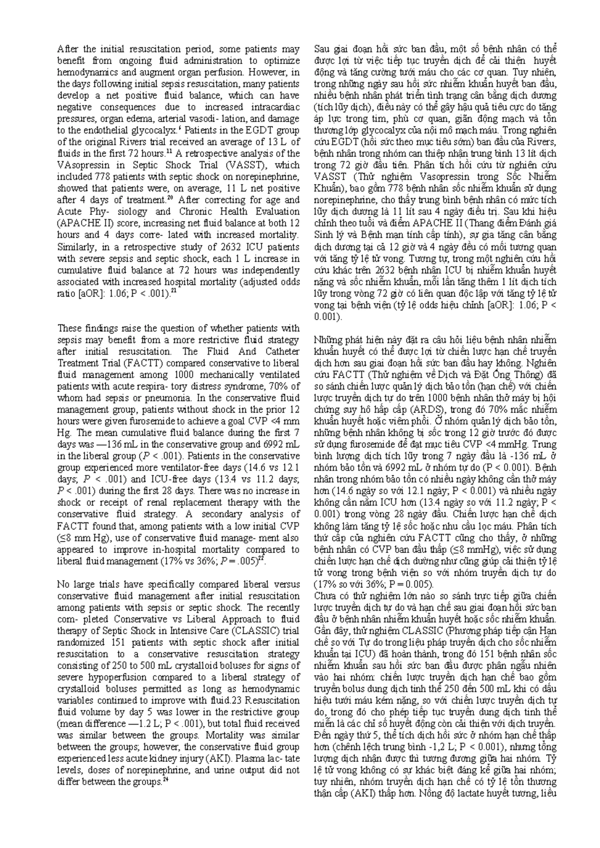 Fluid Administration Strategies in Sepsis: Evidence and Guidelines ...