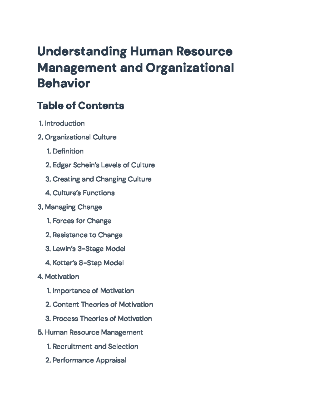 Understanding HRM and Organizational Behavior: Key Concepts and ...