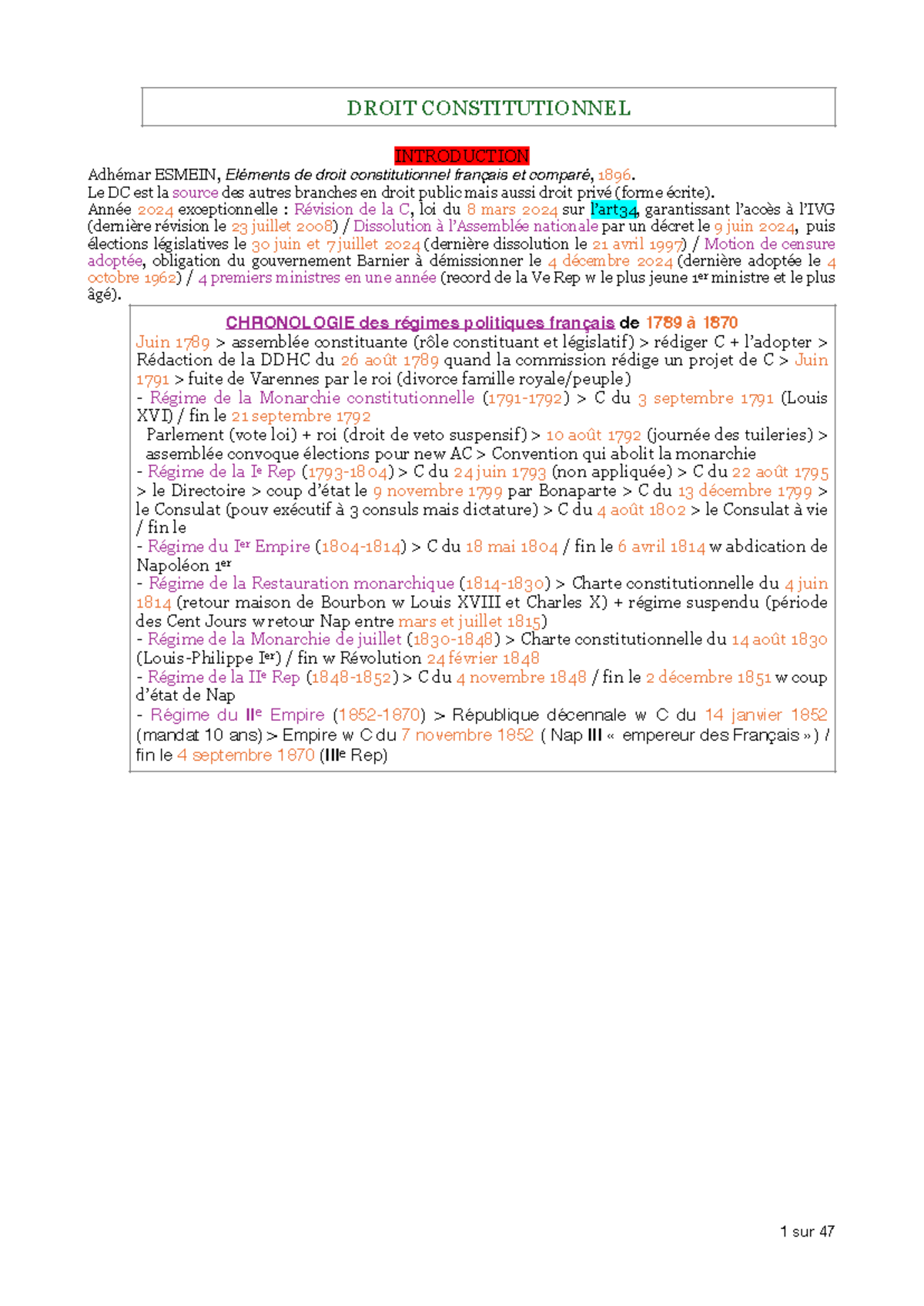 Révision constitutionnelle en France : processus de 1958 et ...