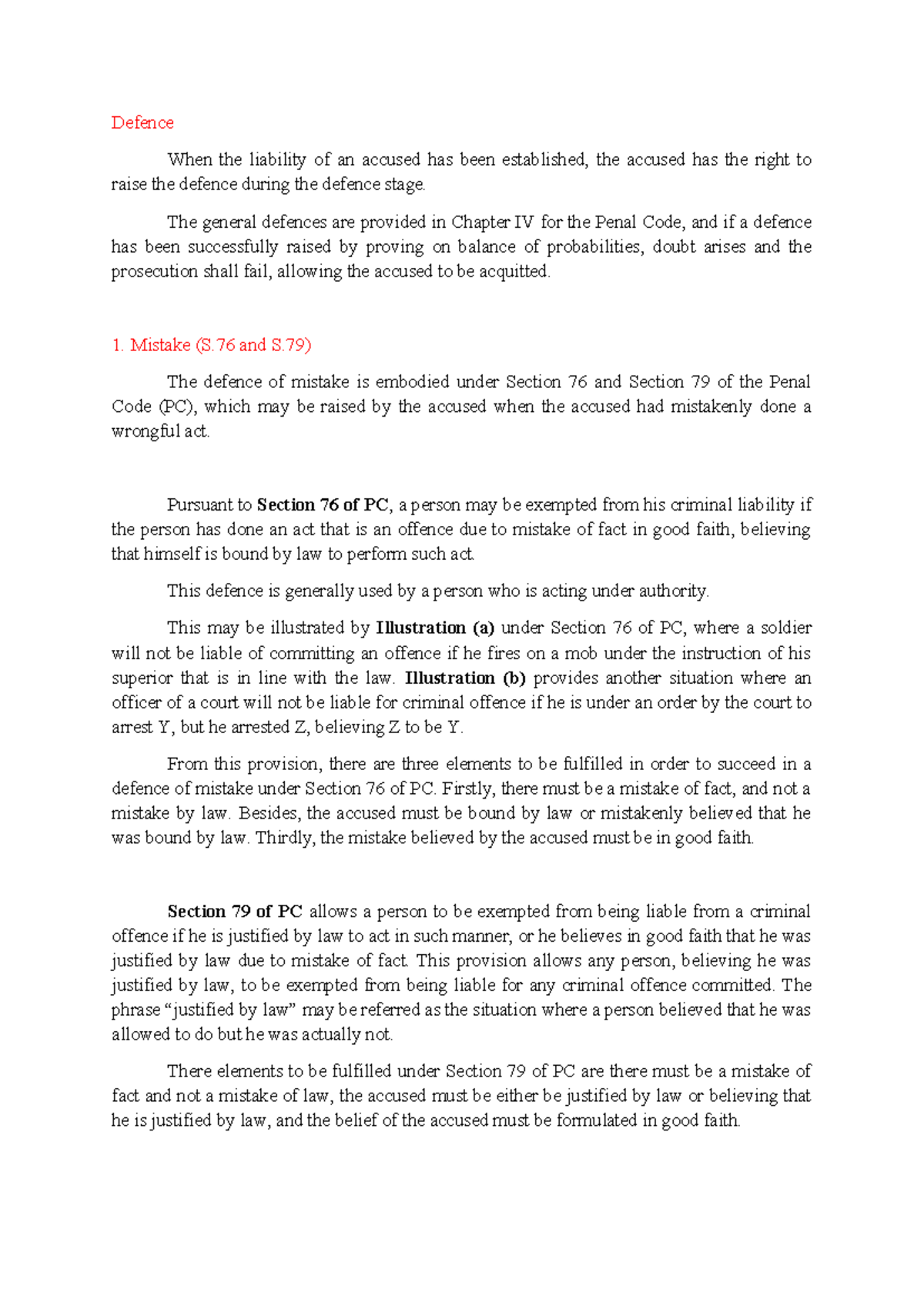 Chapter 6 - Defences in Criminal Law (PC) - Studocu