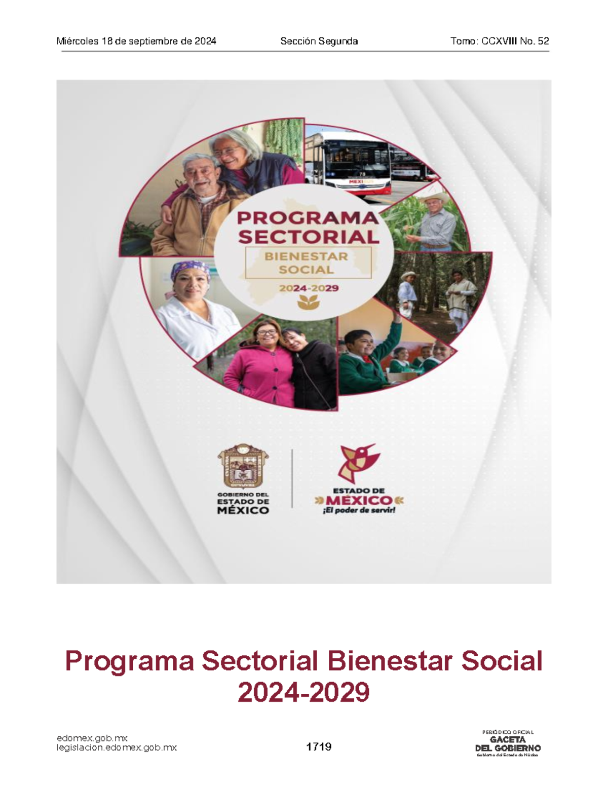 Programa Sectorial de Bienestar Social 2024 - Estado de México - Studocu