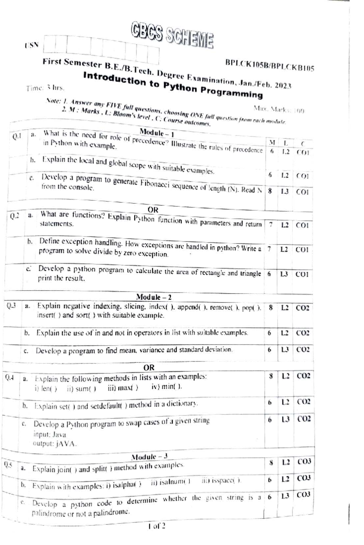 G3CS 1st Sem Python Exam Notes - Key Concepts & Programs - Studocu