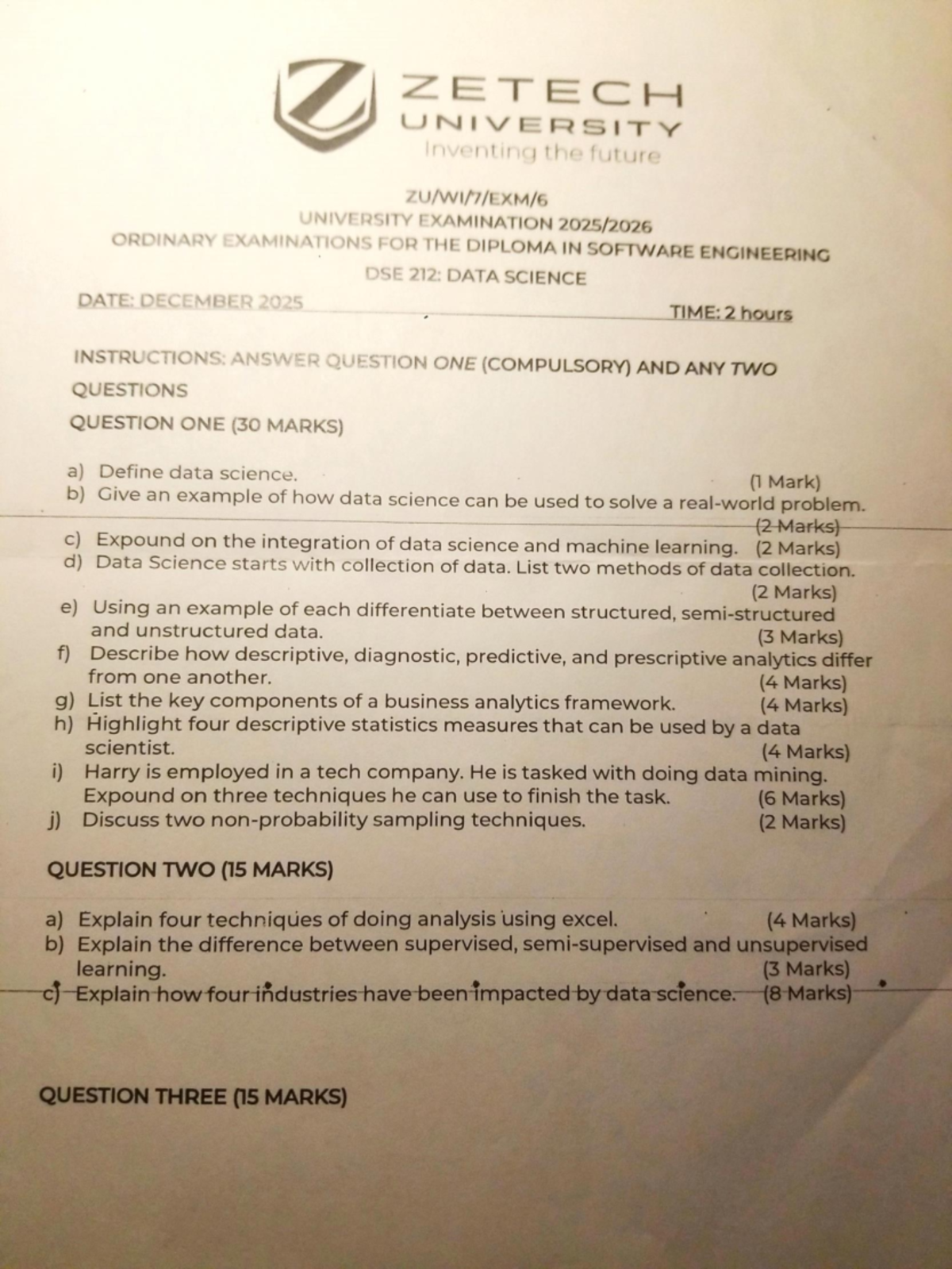 DSE 212: Data Science Final Exam Revision Notes - Studocu