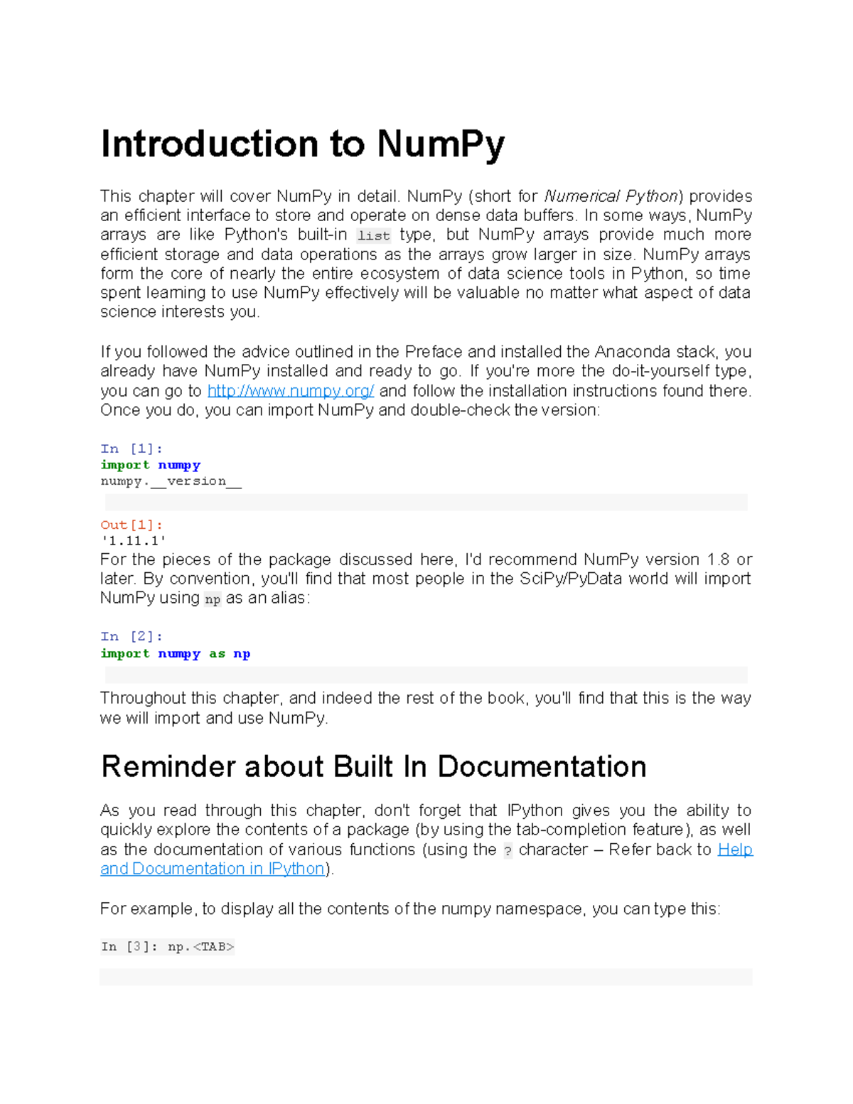 UNIT II: NumPy - Introduction to Numerical Python Arrays - Studocu