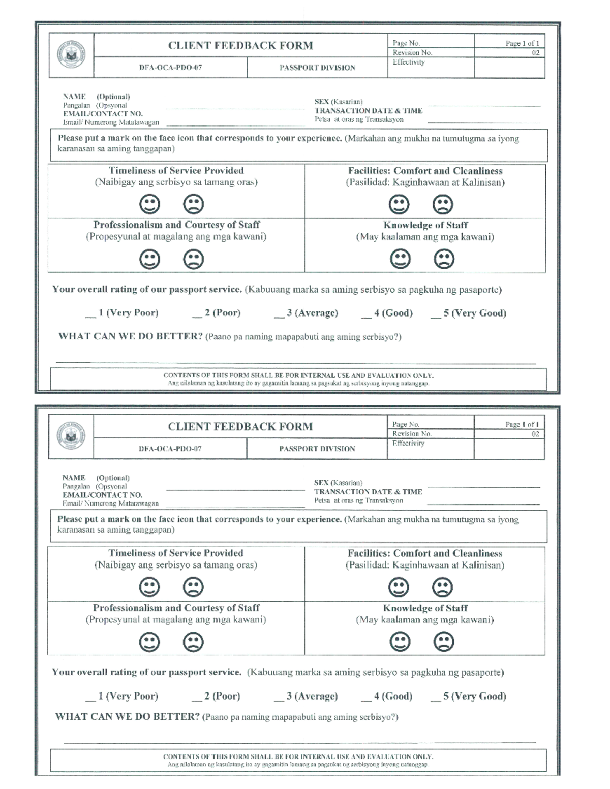 Feedback Form Review and Analysis for Continuous Improvement - Studocu