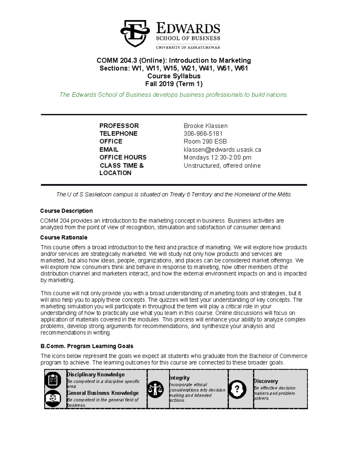COMM 204-W01 Course Syllabus & Schedule Fall 2019 (Online) - Studocu