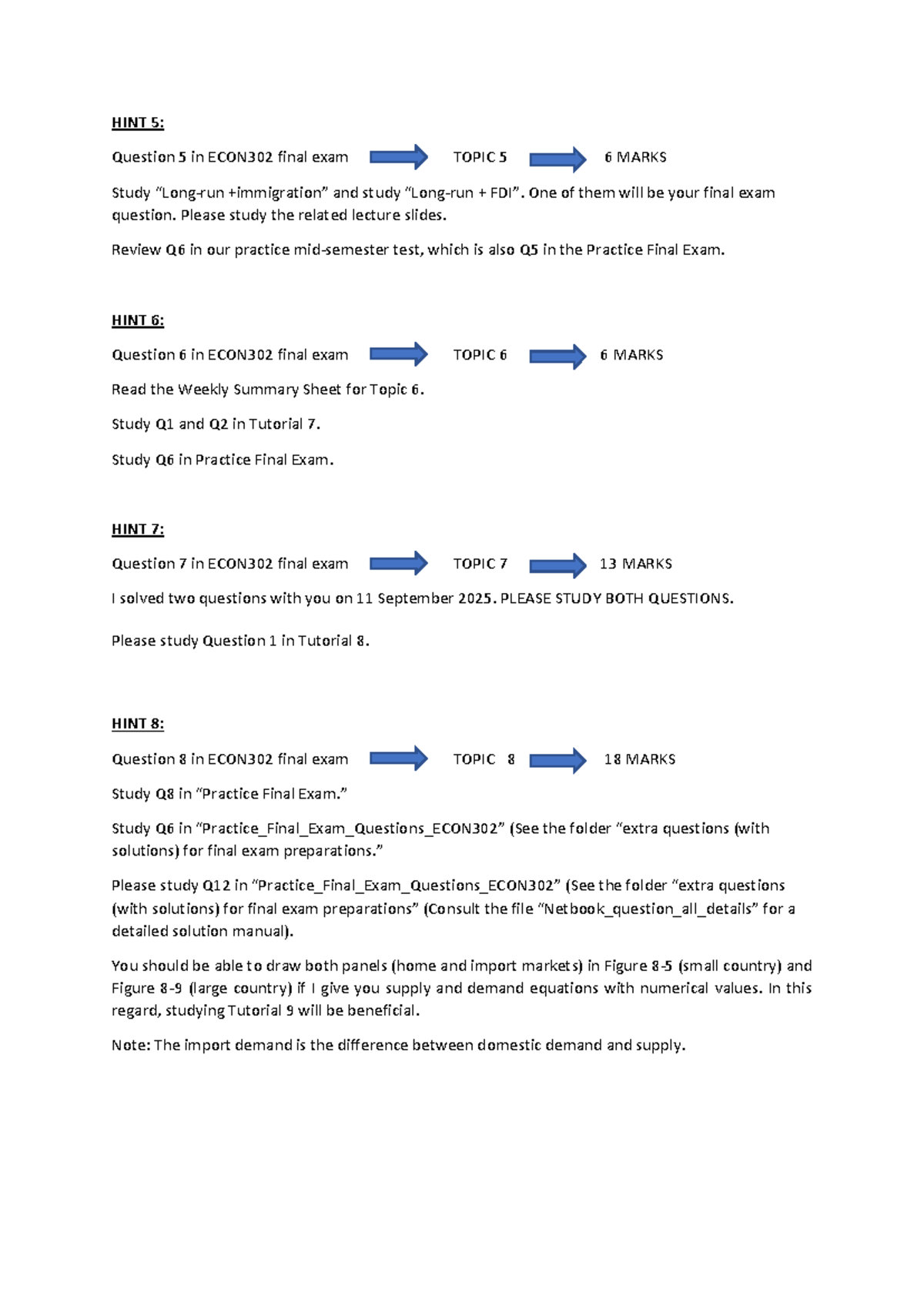 ECON302 Final Exam Hints for Topics 5-8 Study Guide - Studocu