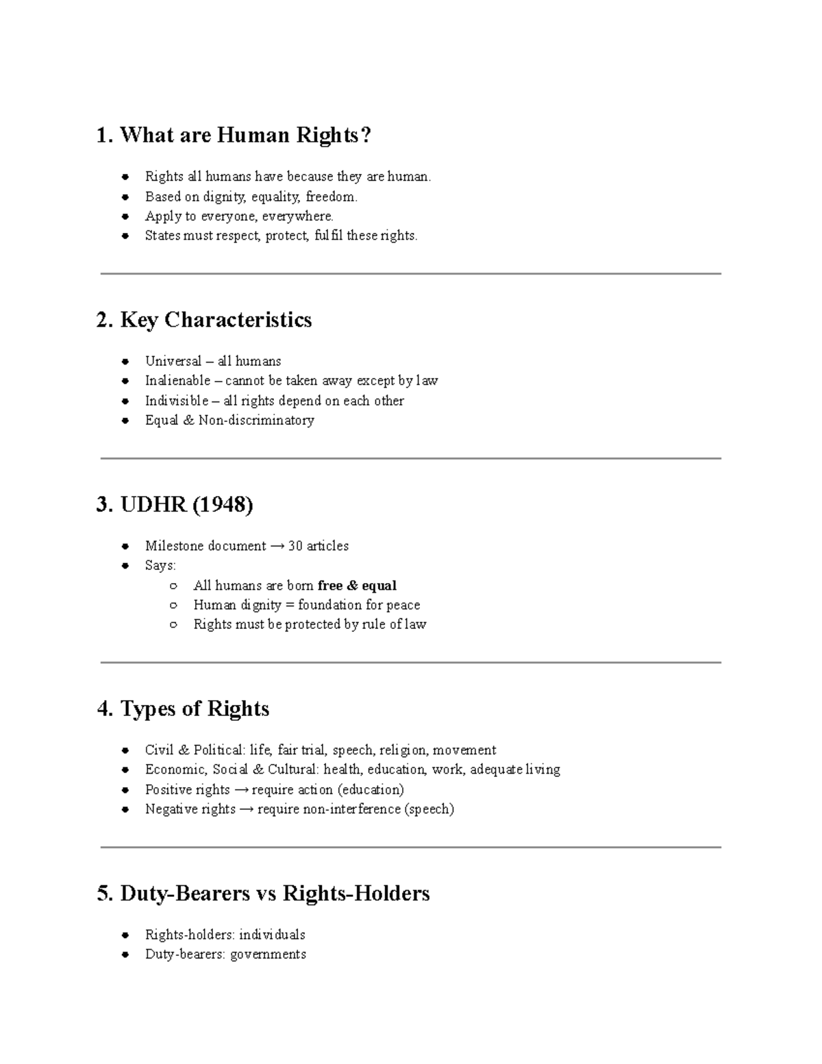 Human Rights Overview: Key Concepts and Treaties - Studocu