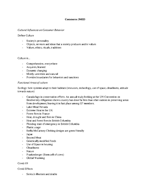 Consumer behaviour mid term notes - Ch 1 intro: CONSUMER BEHAVIOUR: is ...