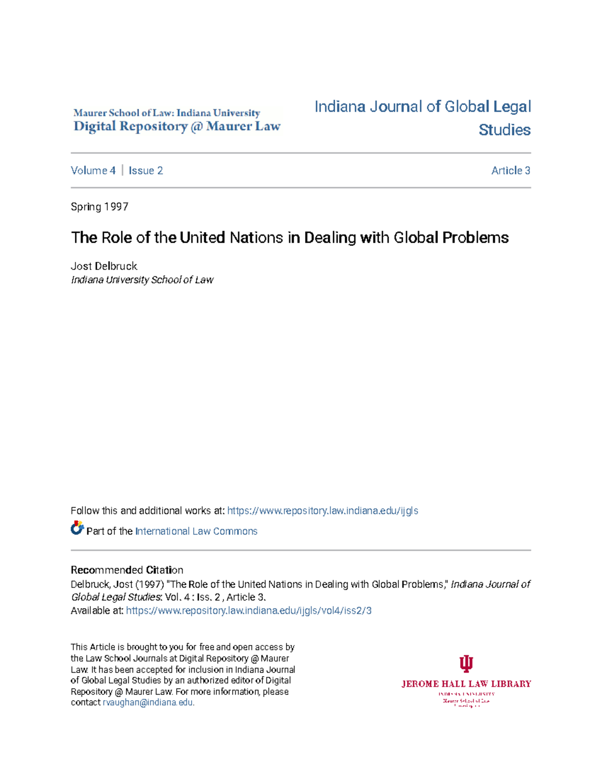 The Evolving Role of the U.N. in Addressing Global Issues - A Study ...