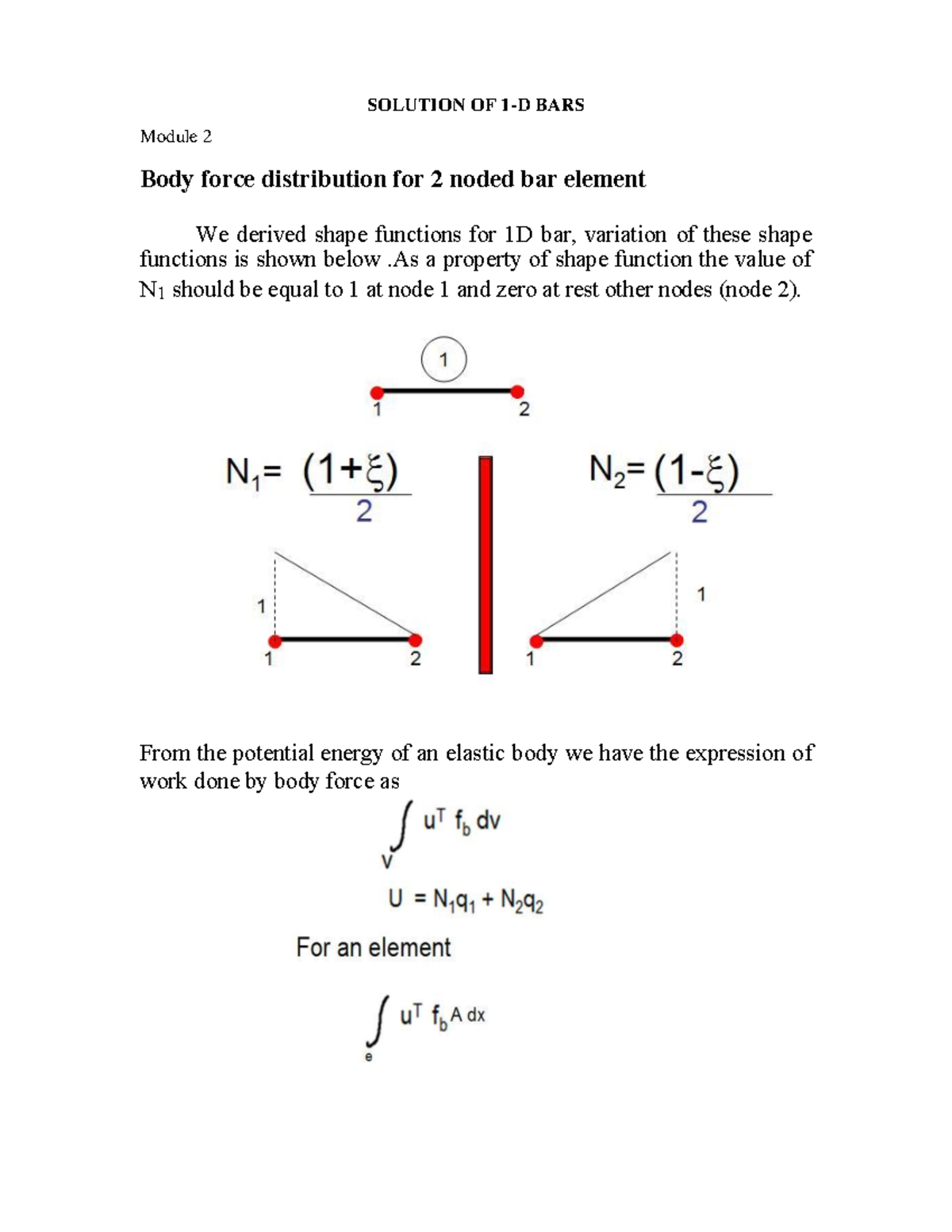 Finite Element Methods (FEM) - Module 2: 1D Bar Analysis - Studocu