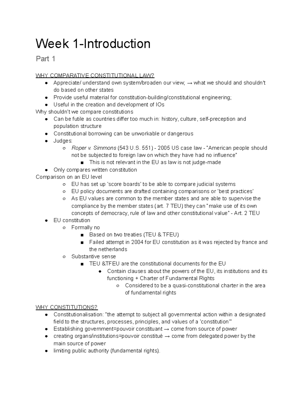 Week 1 CCL - Introduction to Comparative Constitutional Law Concepts ...