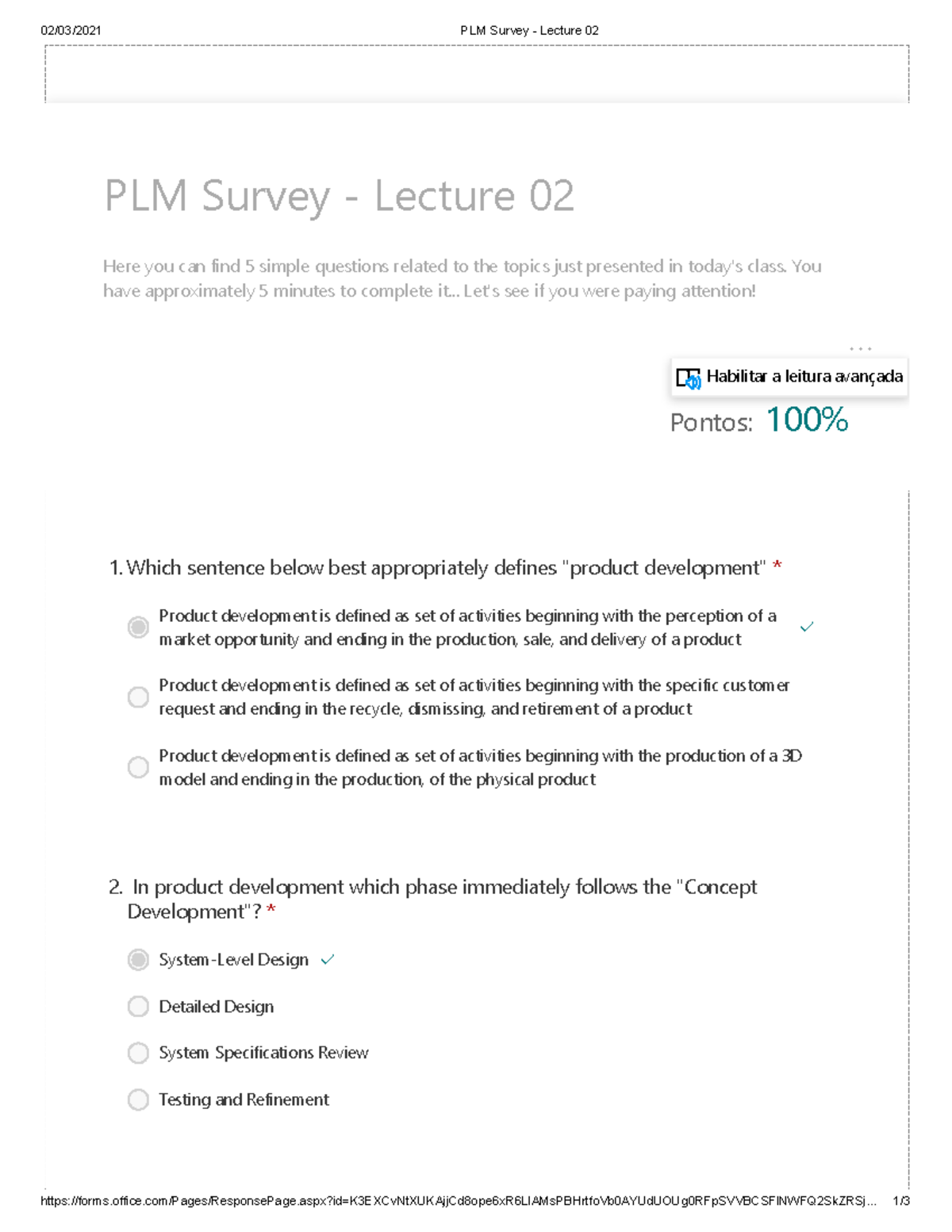 PLM Survey - Lecture 02 Questions & Insights - Studocu