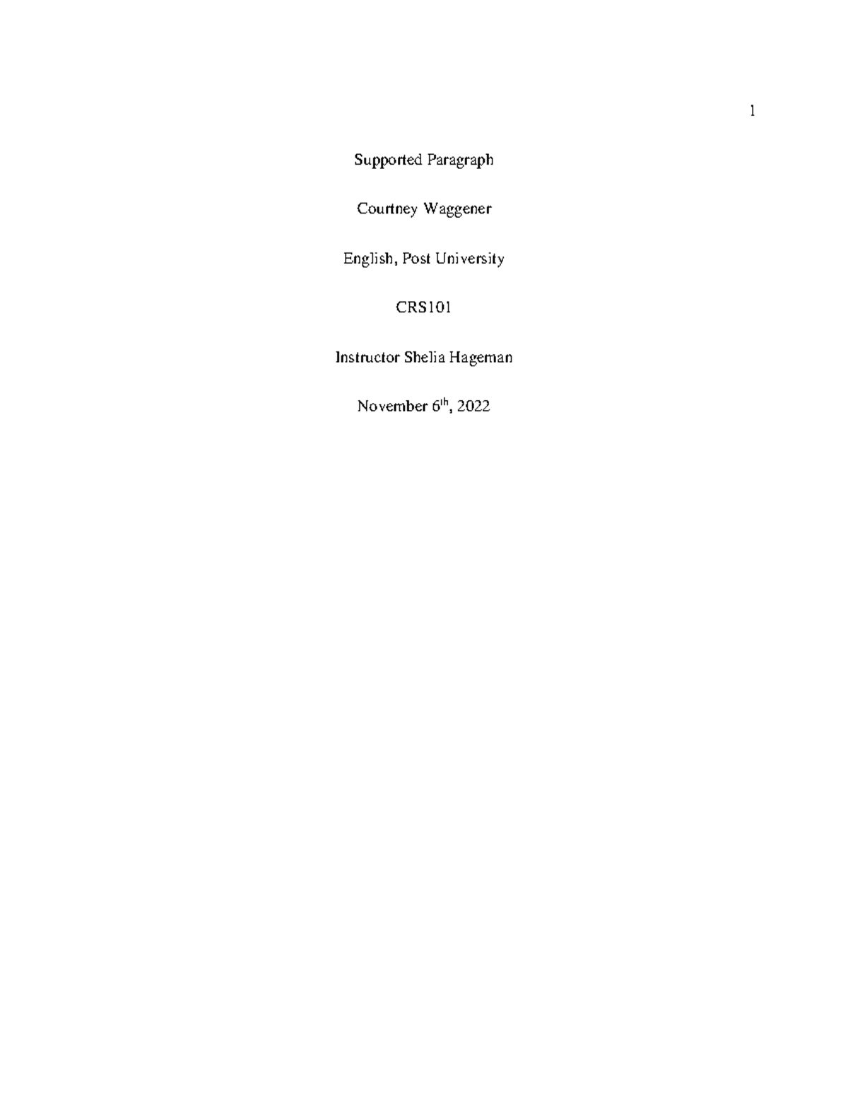 Unit 2 Eng101 Supported Paragraph on Grit and Resilience - Studocu