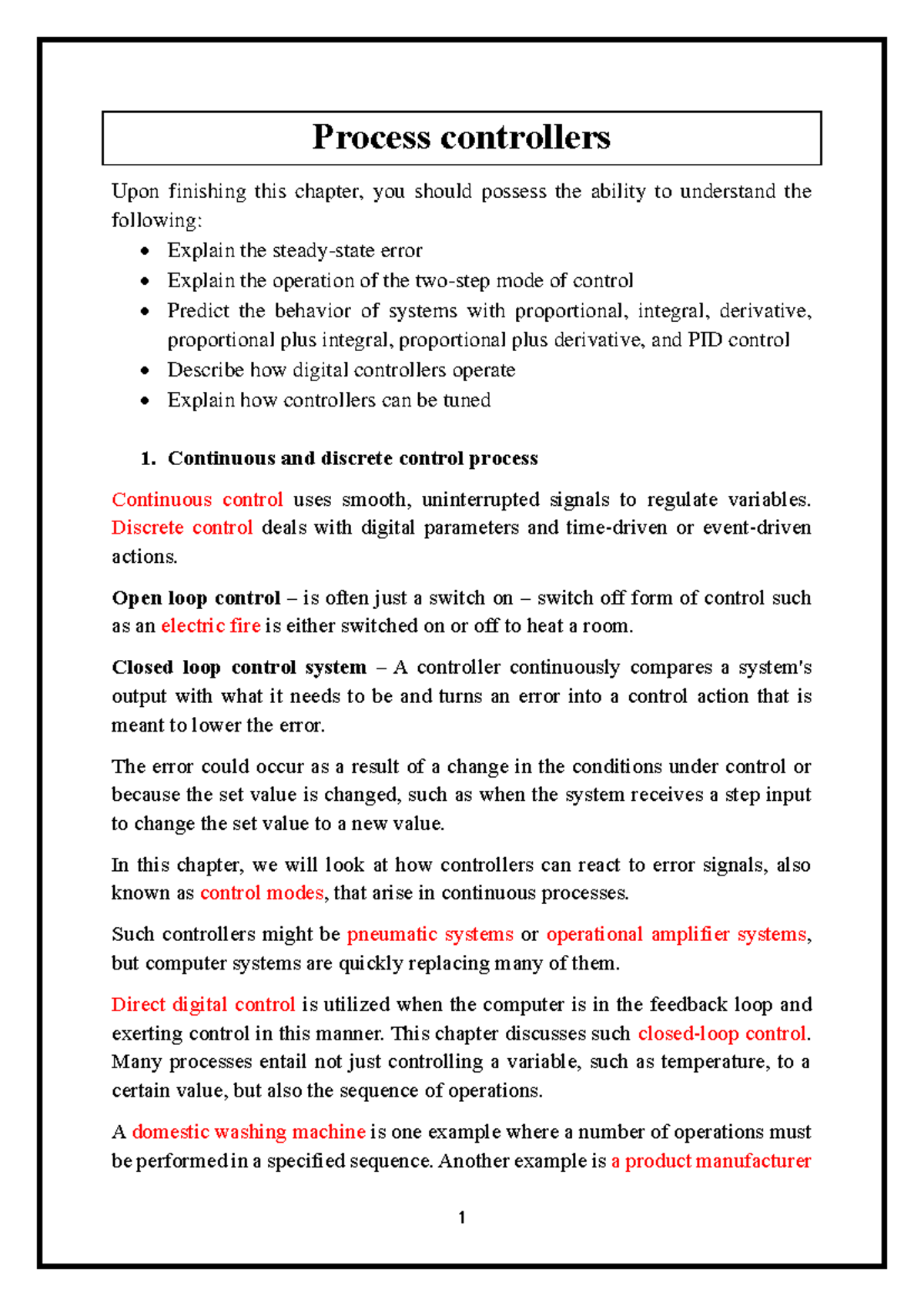 Principles of Control Systems: PID Controllers & Adaptive Control ...