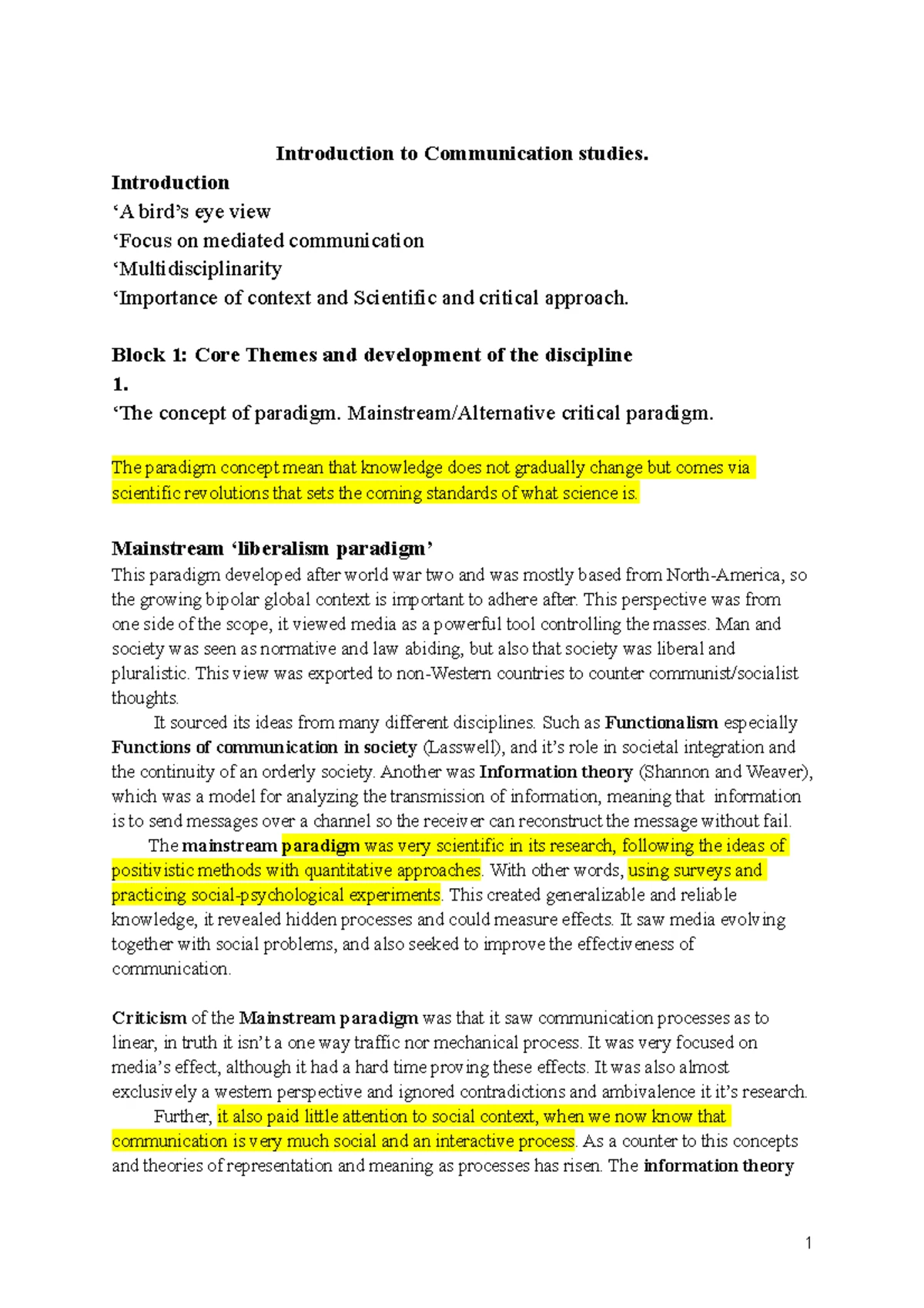 Introduction to Communication Studies (CS101): History and Development ...