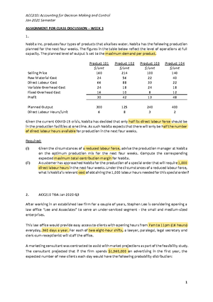 ACC210 Assigned Qns Wk2 - ACC210: Accounting for Decision Making and ...