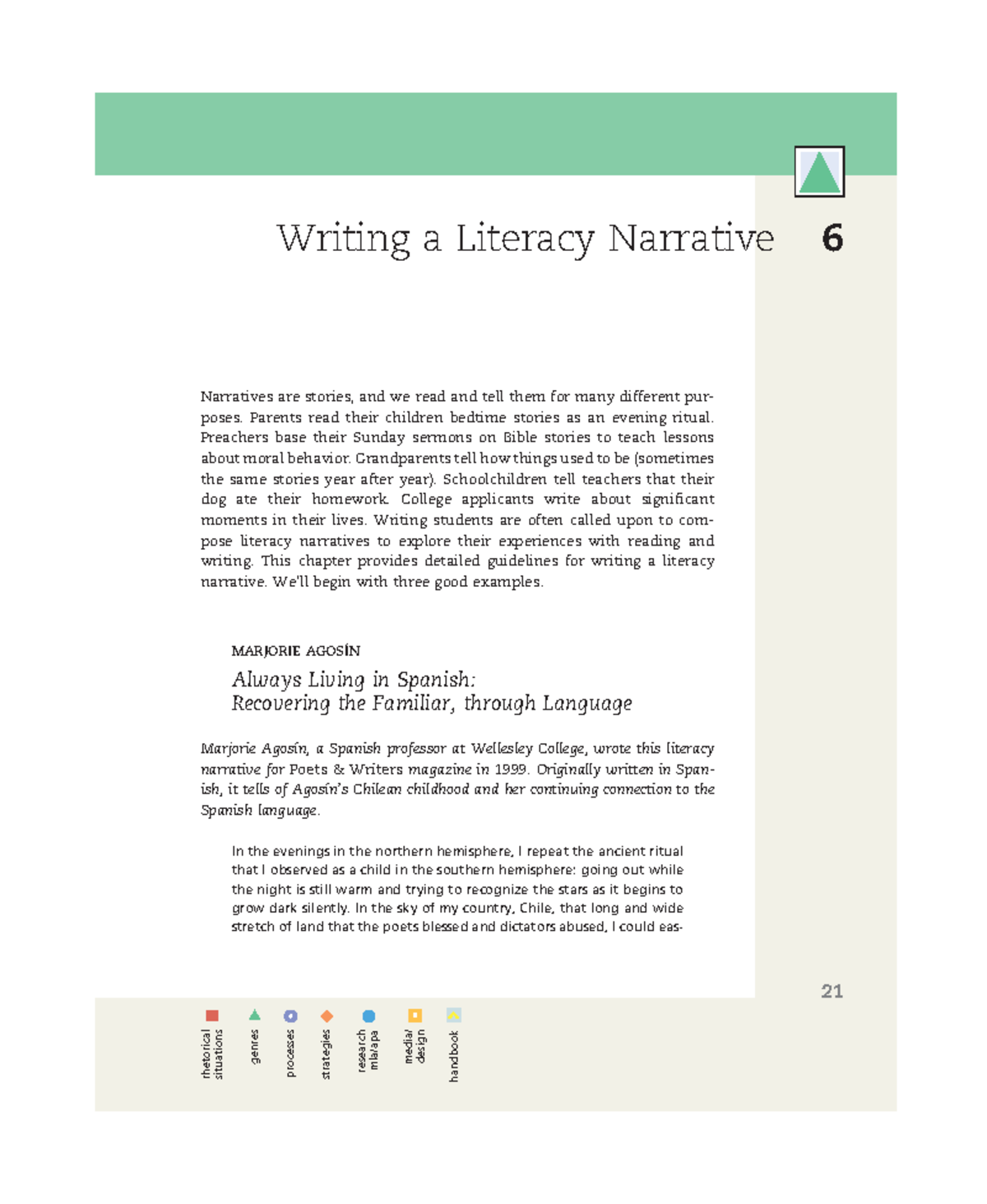 Chapter 6: Crafting Your Literacy Narrative - Norton Field Guide 2nd Ed ...