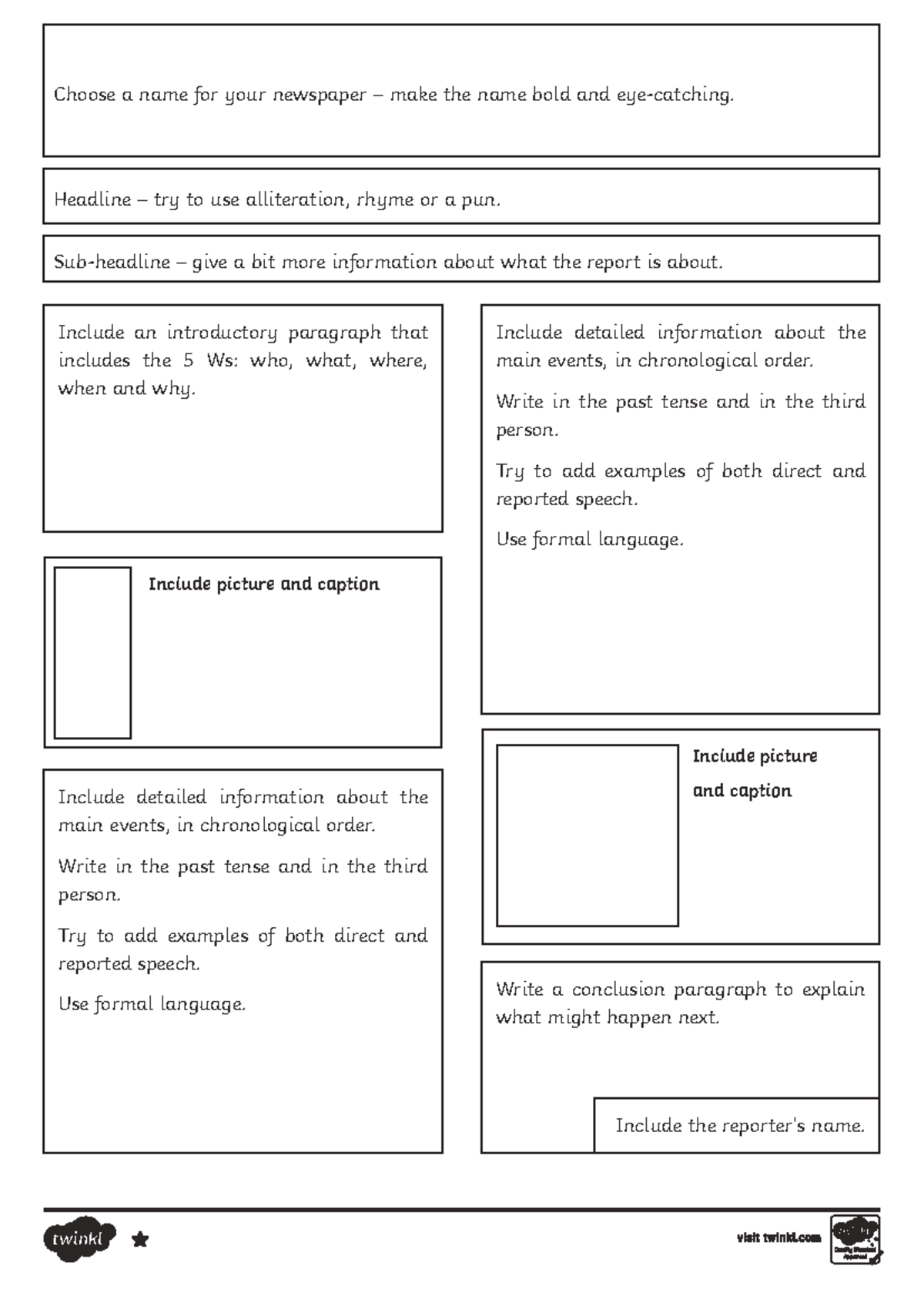 KS2 Newspaper Report Guidelines: Structure & Content Tips - Studocu