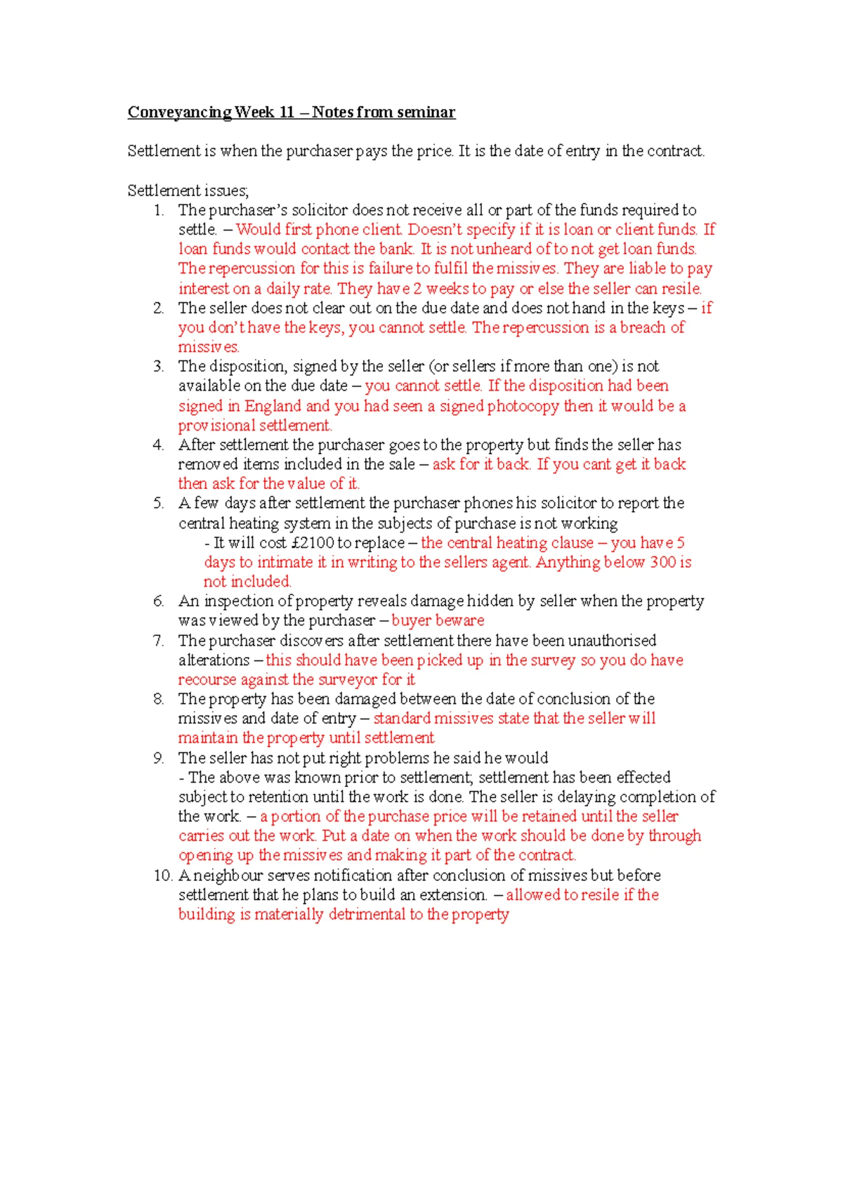 Coveyancing week 3 – Notes from seminar - Coveyancing week 3 – Notes ...