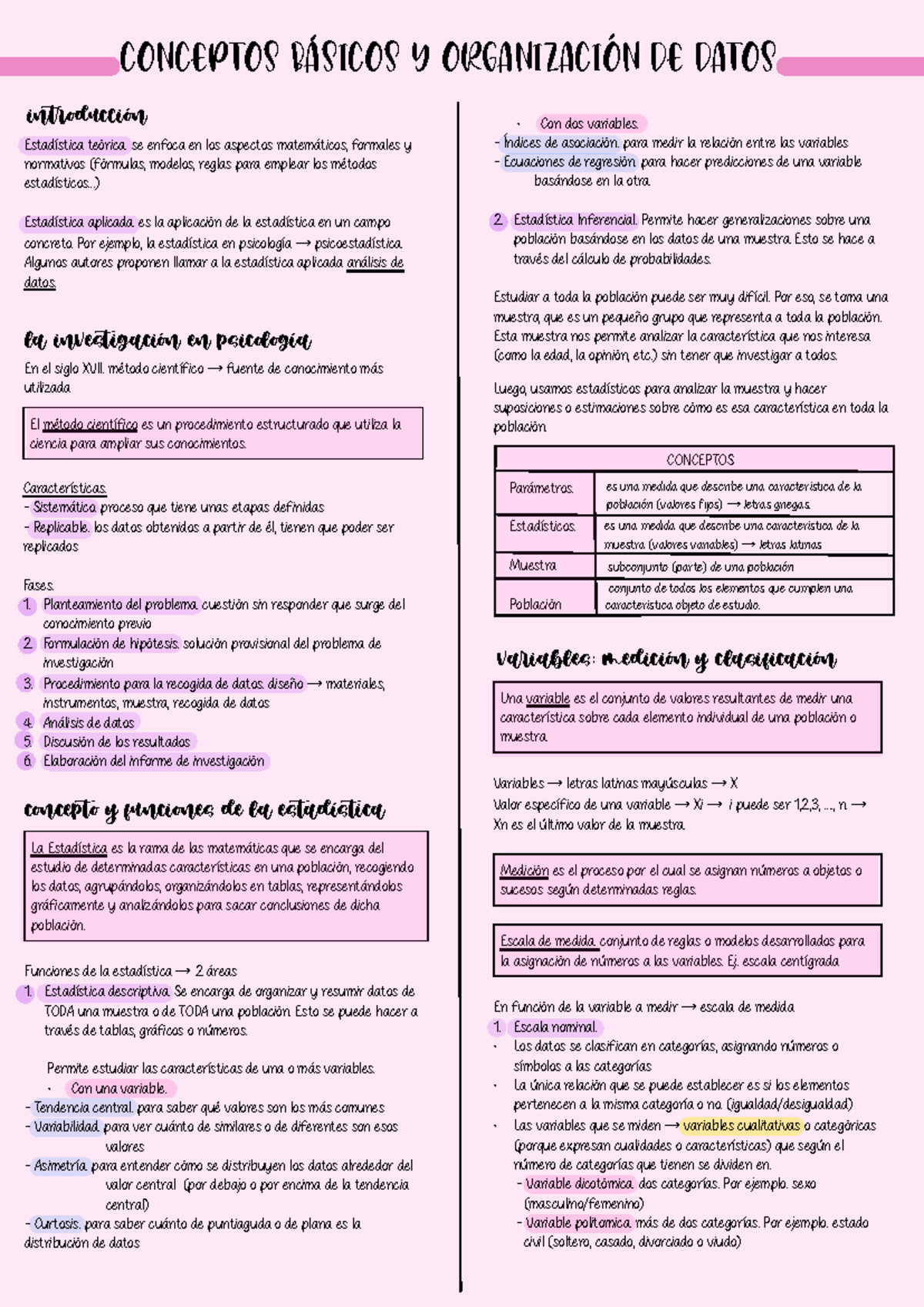 Análisis de Datos: Conceptos Básicos y Organización de Datos (EST101 ...