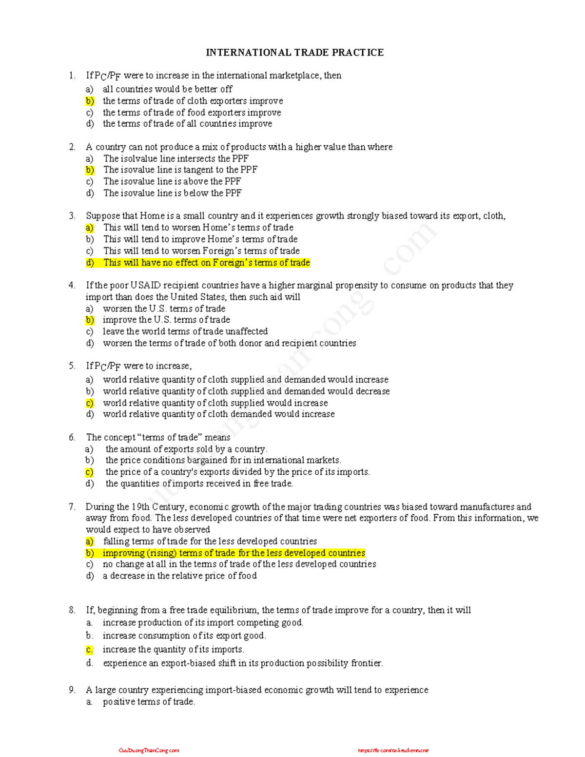 International Trade Practice: Chapter 5 Insights and Questions - Studocu