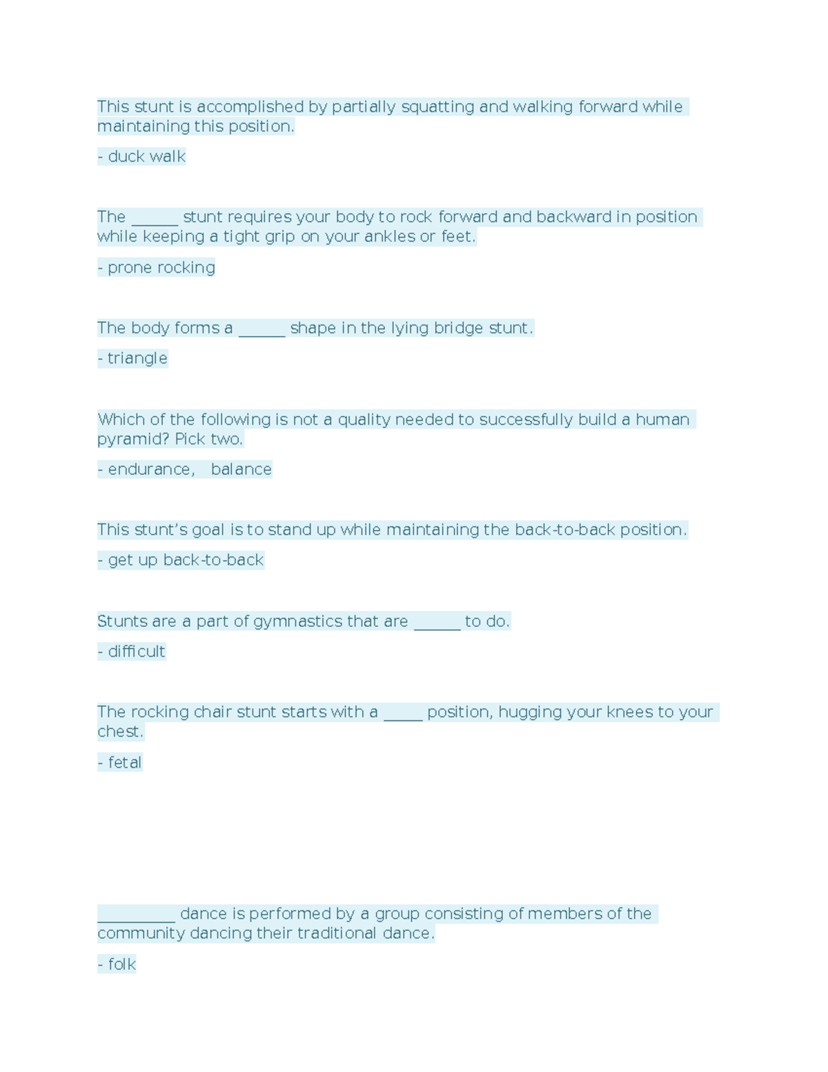 RA Midterm Gymnastics Quizzes & Exam Review Notes - Studocu