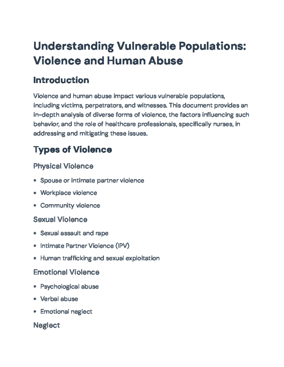 Understanding Violence and Abuse in Vulnerable Populations: A Guide ...