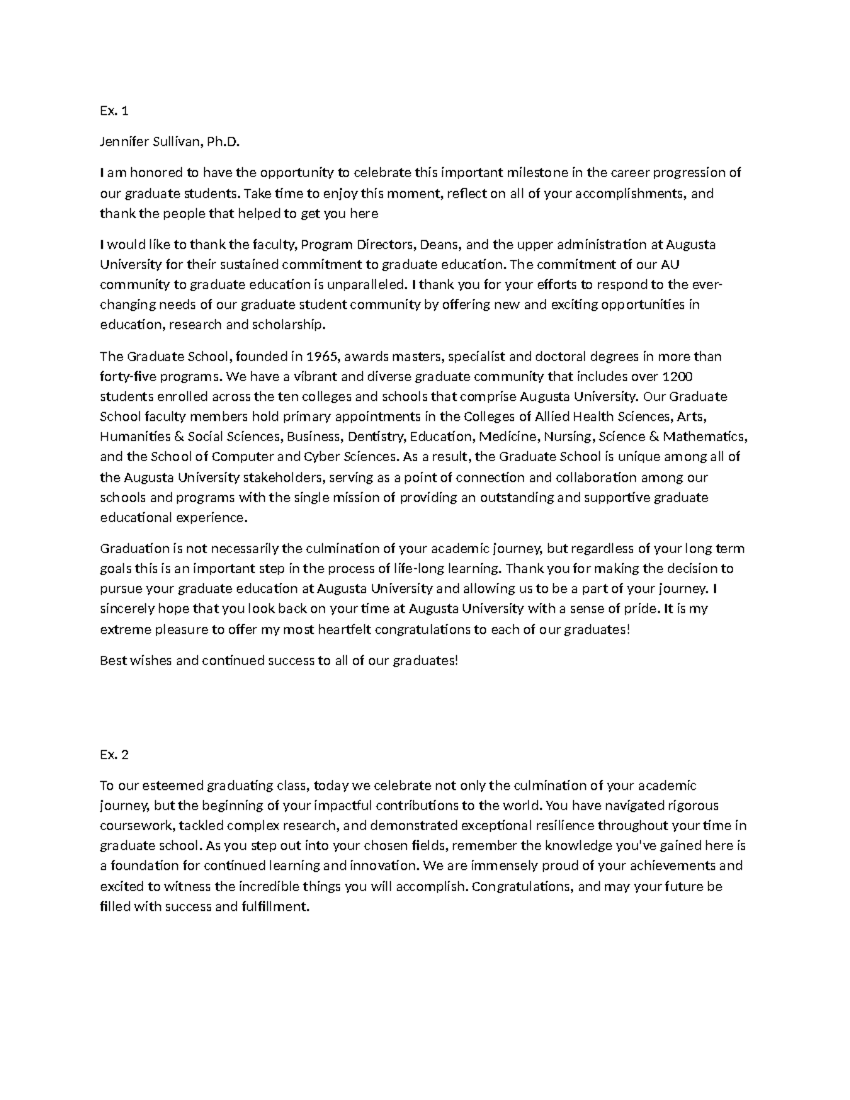 Graduation message: Celebrating the achievements of our graduates - Studocu