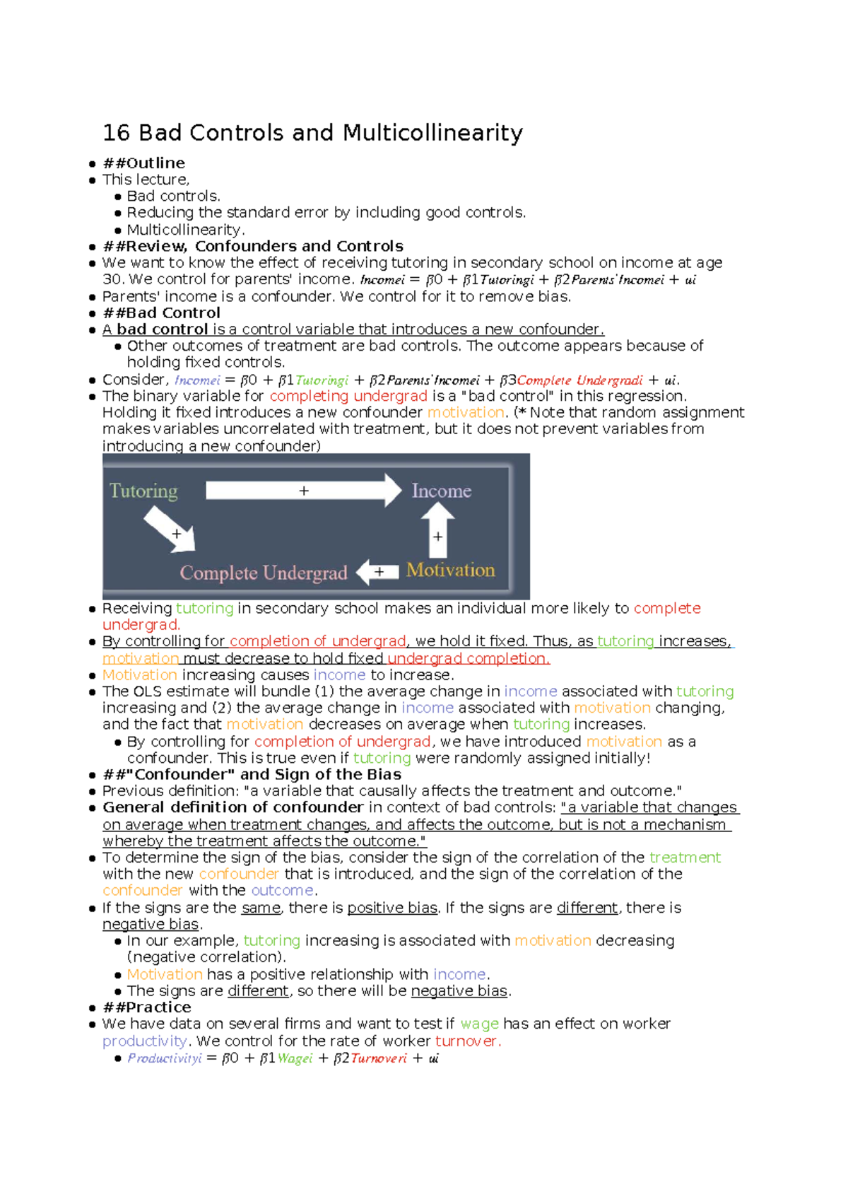 16 Bad Controls and Multicollinearity - Reducing the standard error by ...