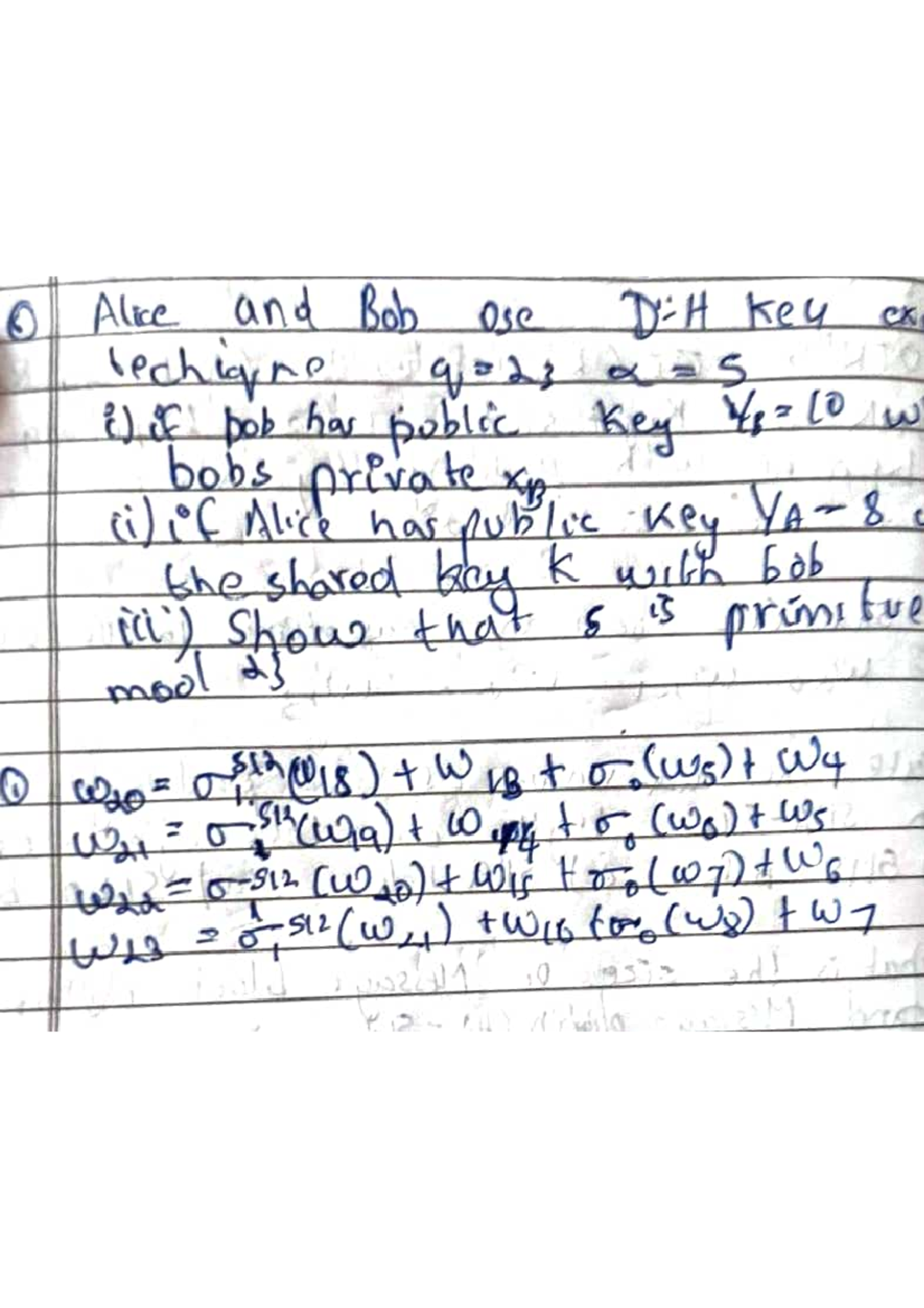 Cryptography Techniques: Alice and Bob Key Exchange (Course 9023) - Studocu