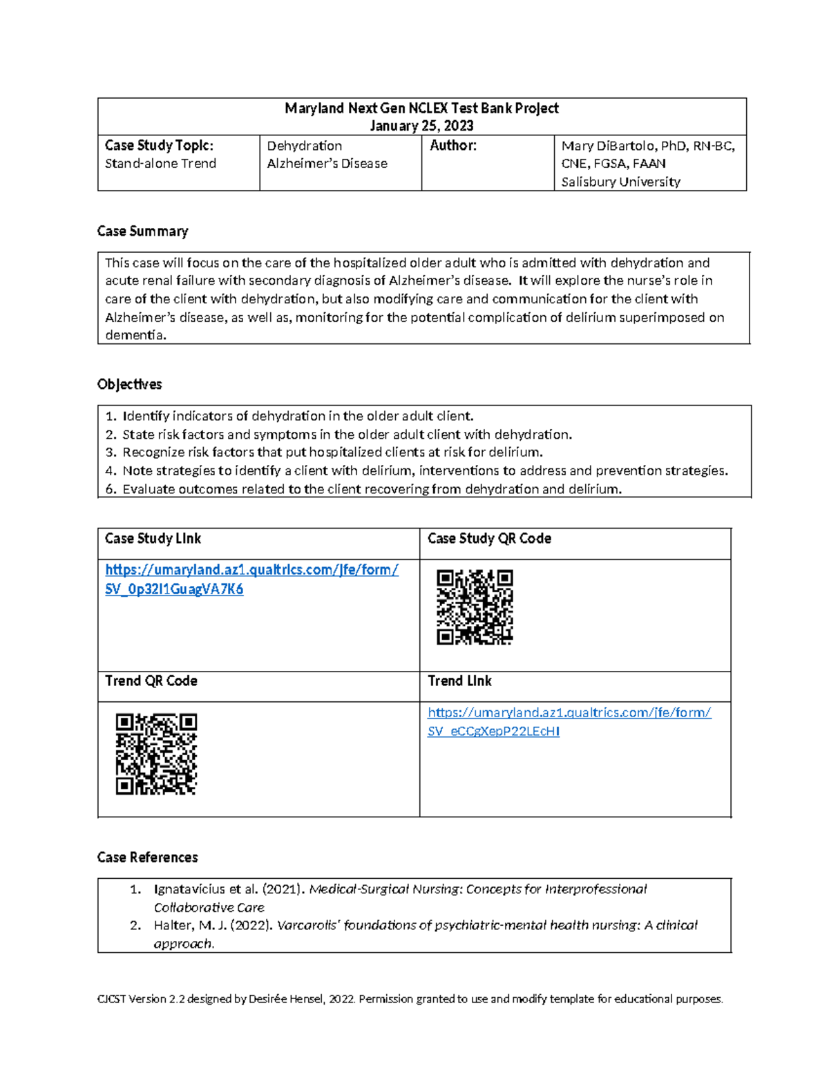 Case Study: Dehydration in Older Adults with Alzheimer's Disease (NURS ...