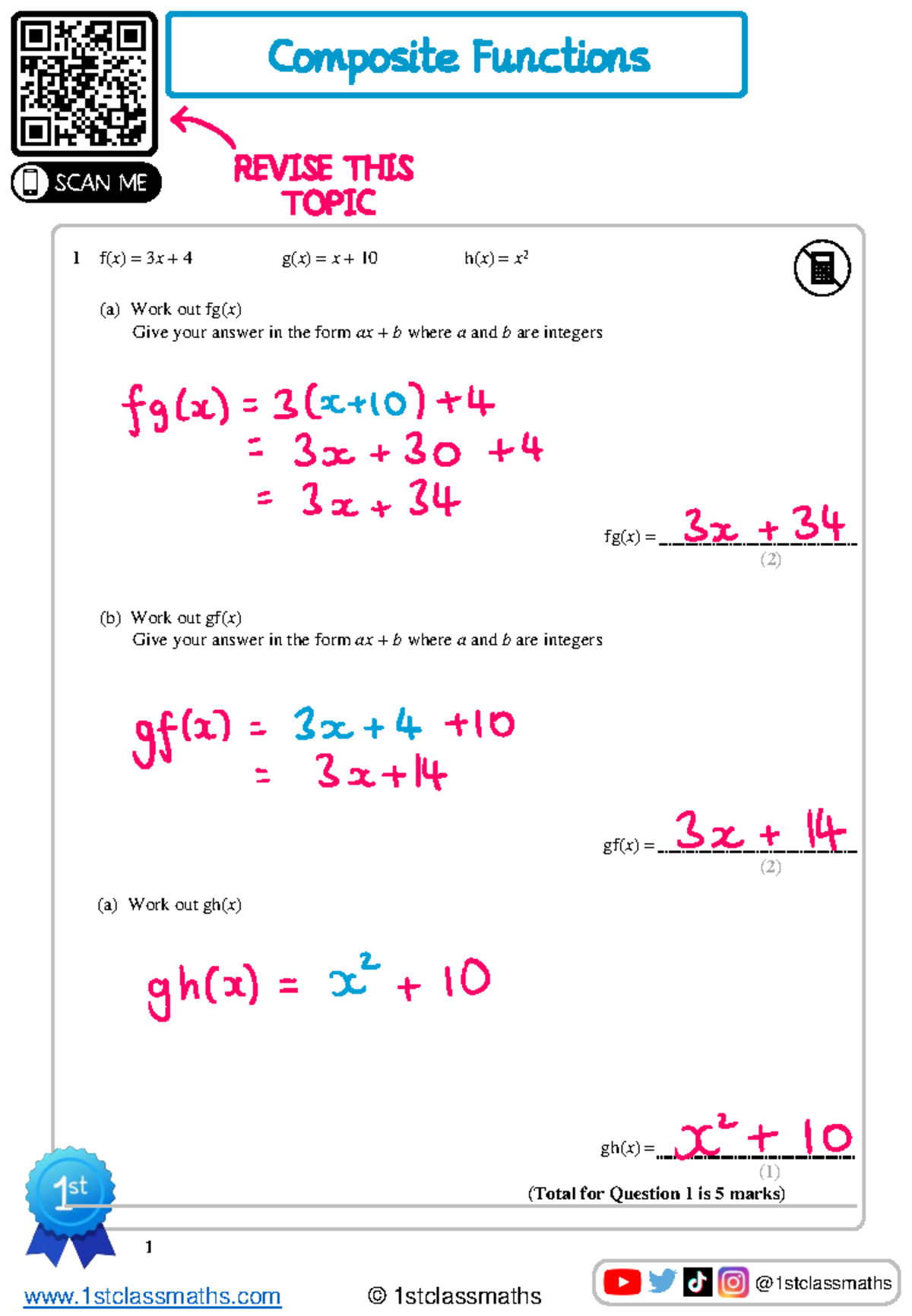 Composite Functions MS - Revision Notes for SCAN ME 1 - Studocu