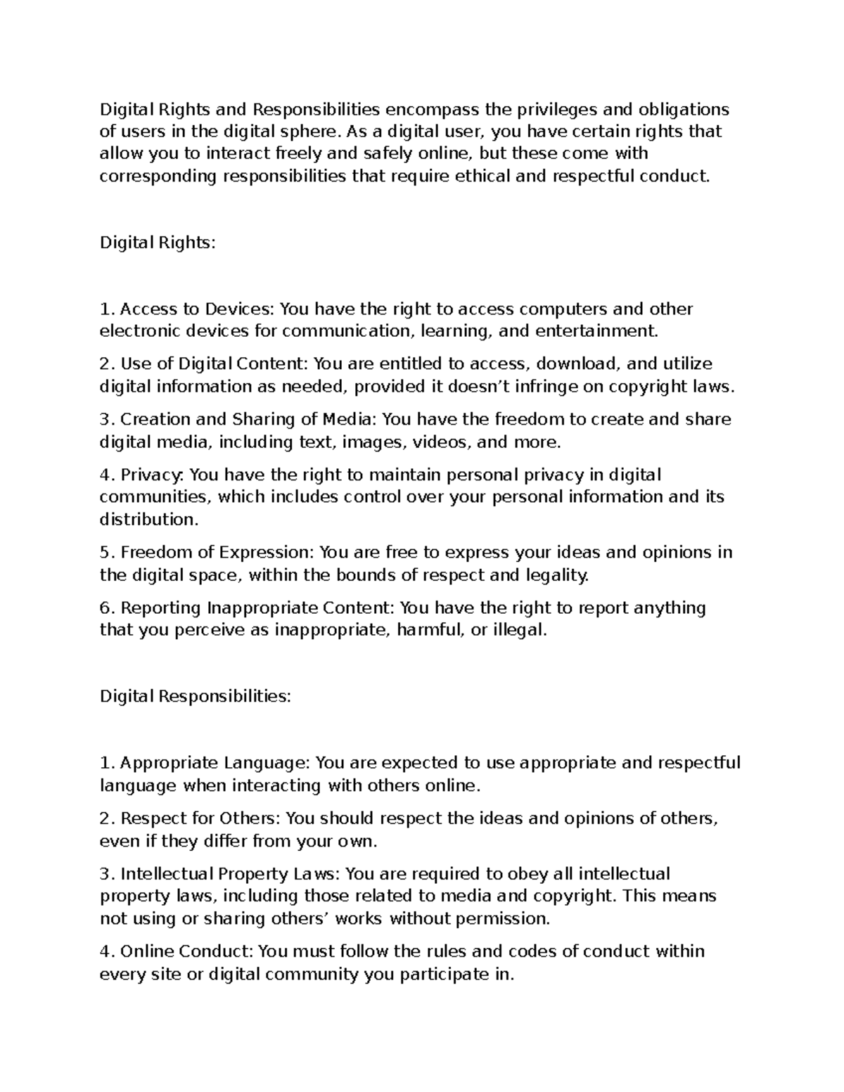 Digital Rights & Responsibilities Overview (DGT 101) - Studocu