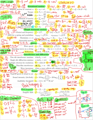 PHYS101 Formula Sheet (midterm) - Masso of earth: 5 ky Adding airborn ...