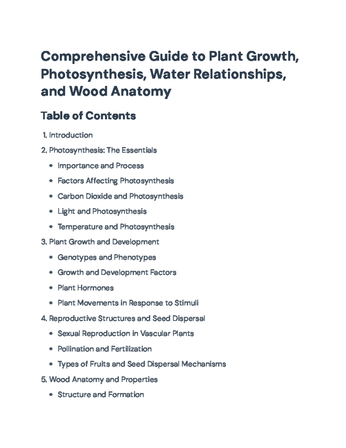 Comprehensive Guide to Plant Growth & Photosynthesis (BIO101 ...