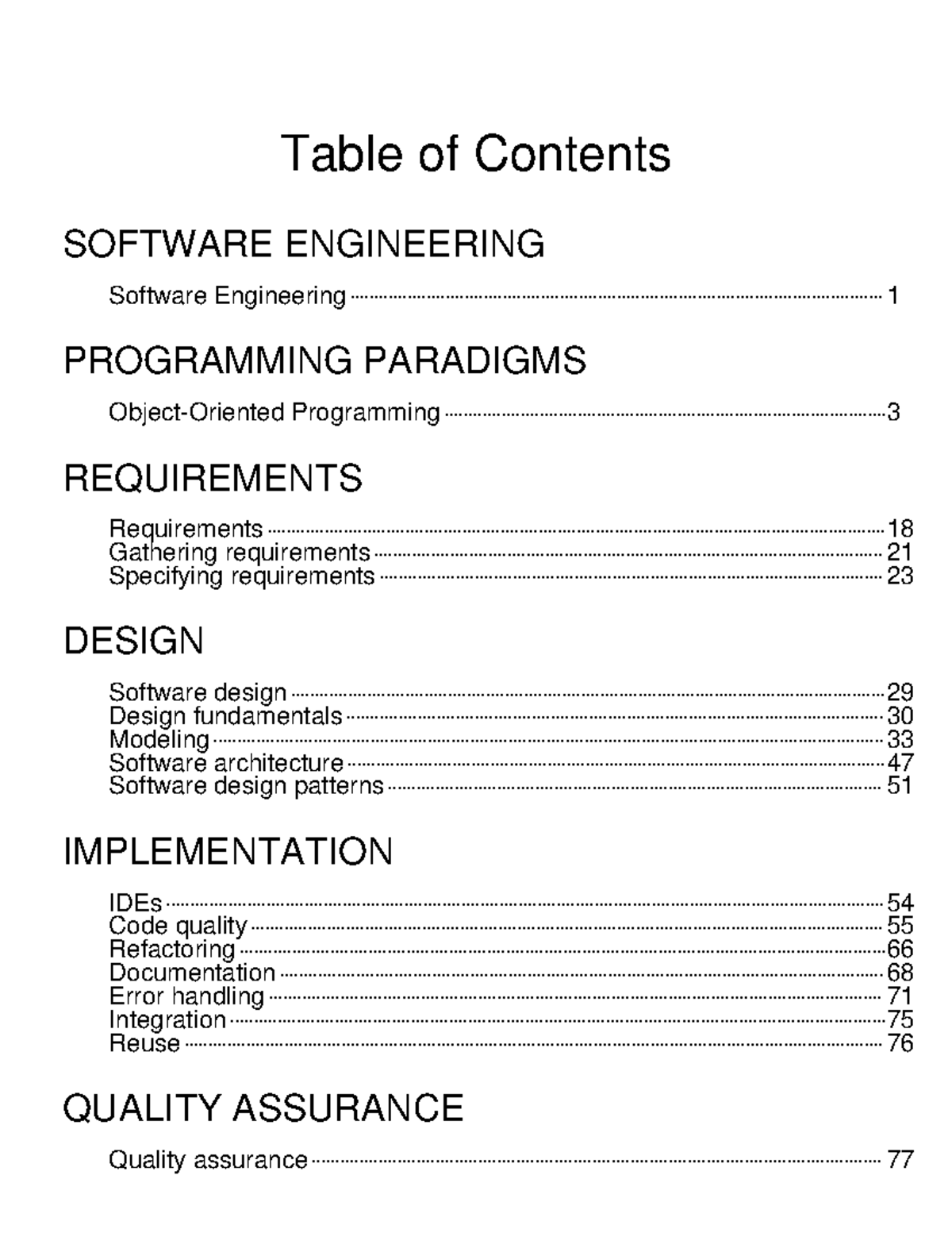 CS2113 Software Engineering: Comprehensive Table of Contents Guide ...
