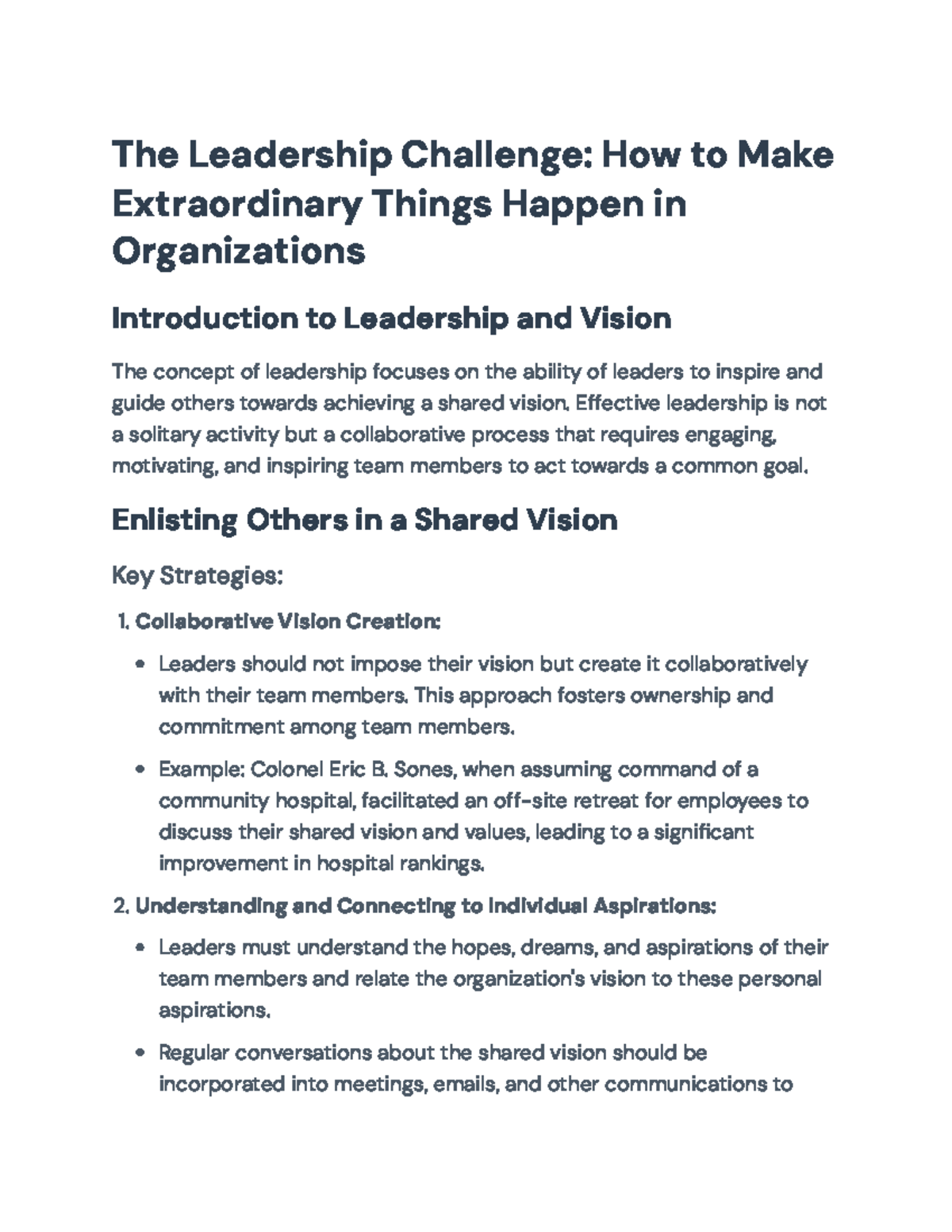Leadership Strategies for Inspiring a Shared Vision: Insights ...