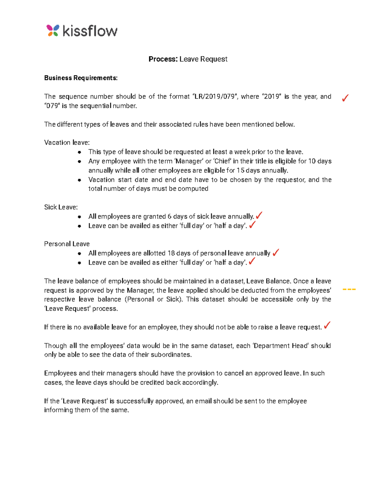 Leave Request Process: Business Requirements for Workflow Automation ...