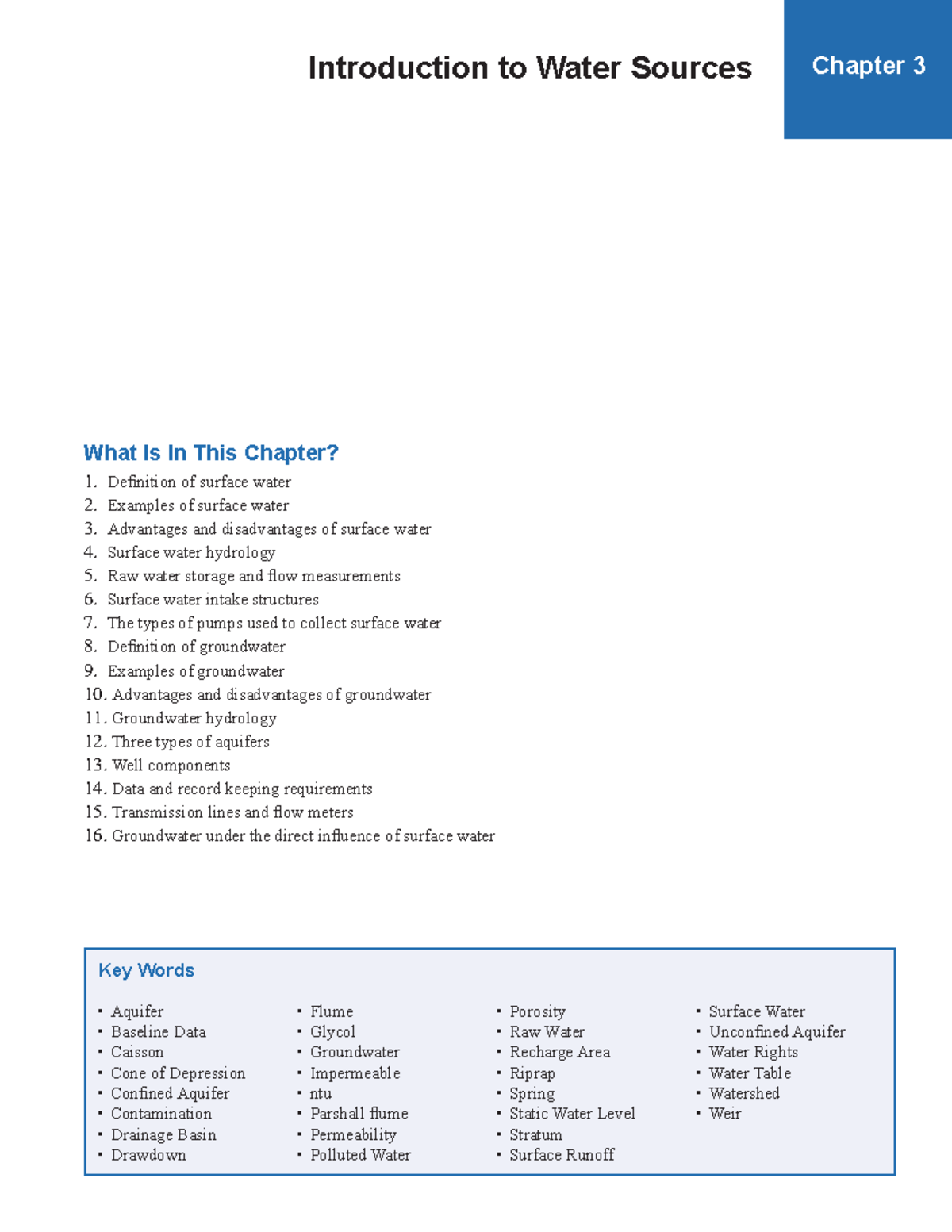 Chapter 3: Introduction to Water Sources (Surface & Groundwater) - Studocu