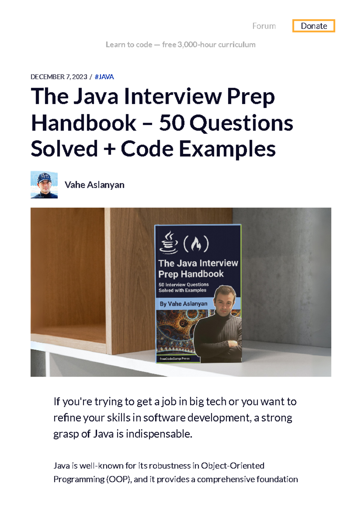 The Java Interview Prep Handbook – 50 Questions Solved + Code Examples ...