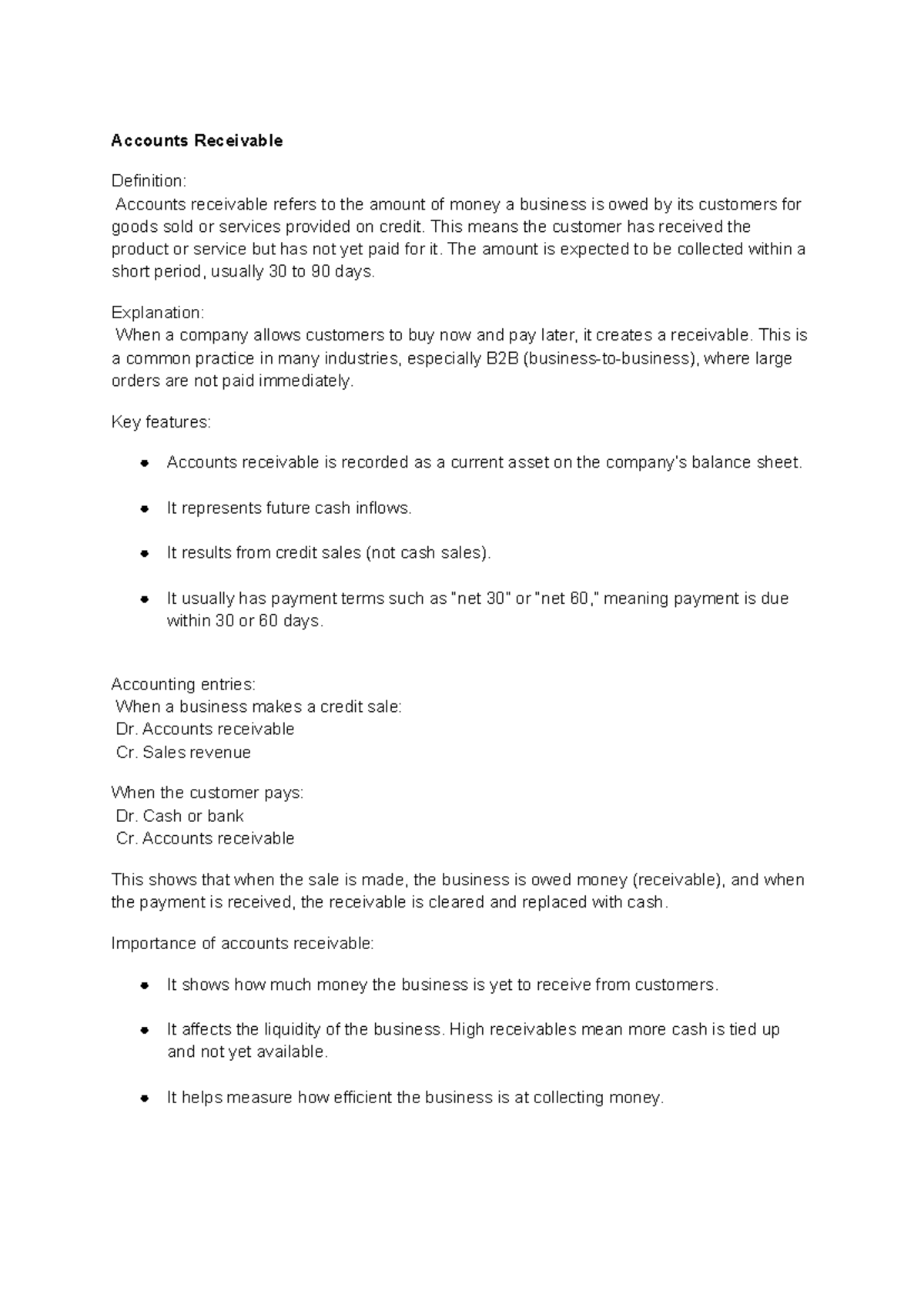 Accounts Receivable (AR) Overview: Definition & Key Concepts - Studocu