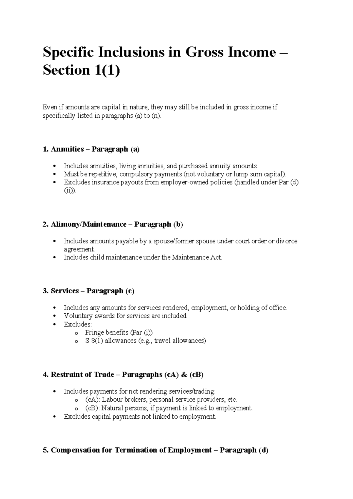 Specific Inclusions Lecture Notes - Specific Inclusions in Gross Income ...