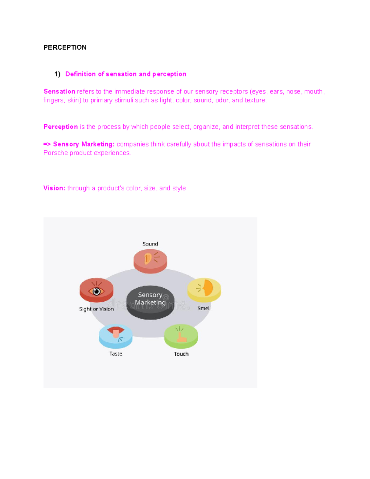 Perception - PERCEPTION 1) Definition of sensation and perception ...