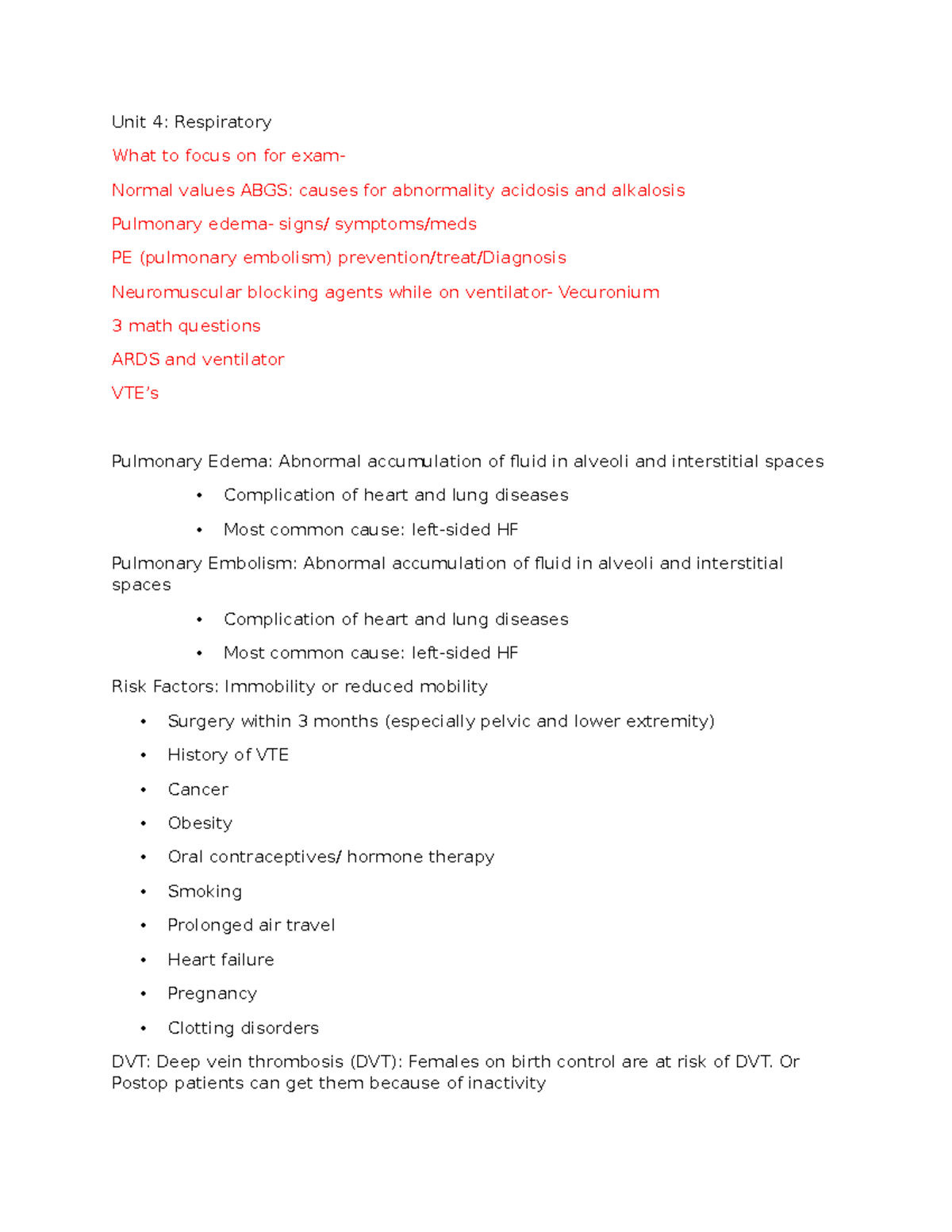 Acute Respiratory Failure and Management Strategies (NURS 101) - Unit 4 ...