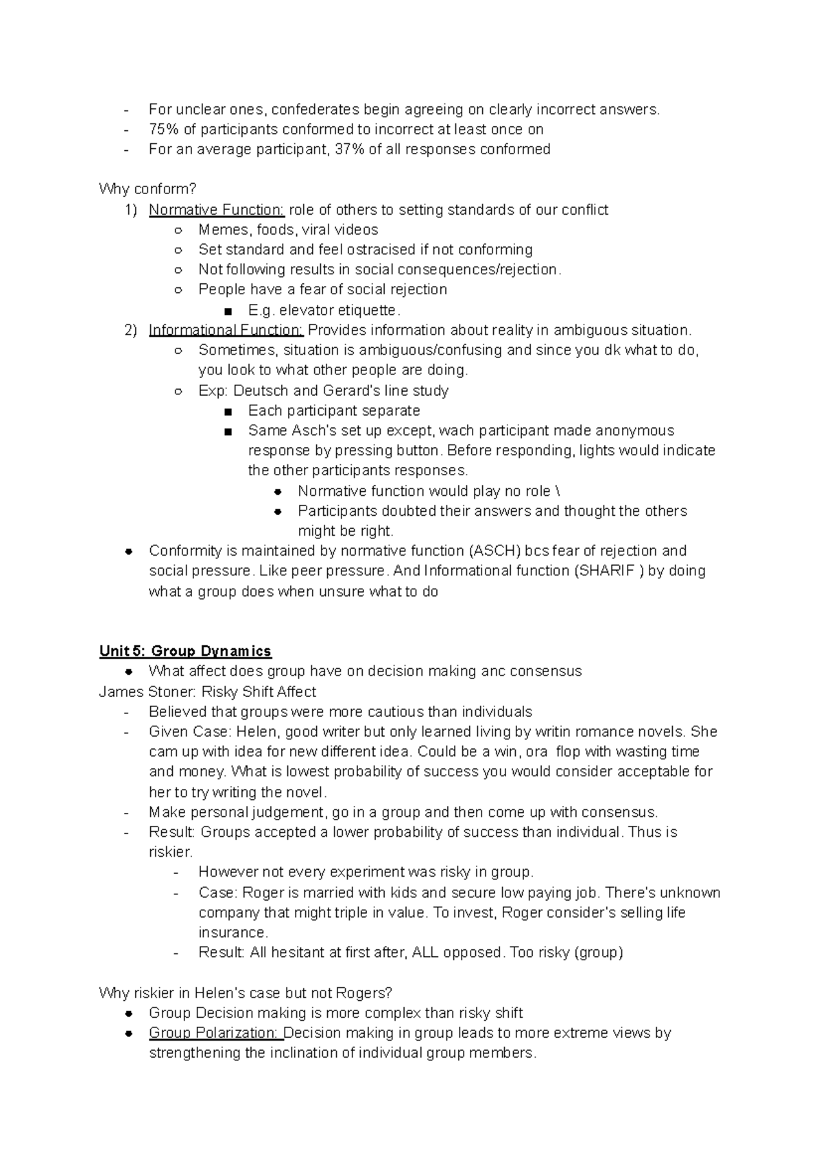 Influence of Others: Online Module Notes - Psych 1X03 - Part 2 - Studocu
